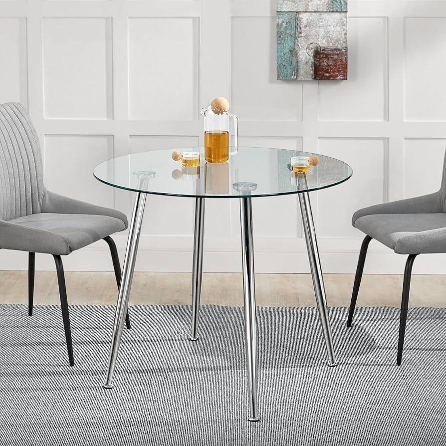 MESA DE COMEDOR 6 PUESTOS REDONDA MINIMALISTA 120CM -1