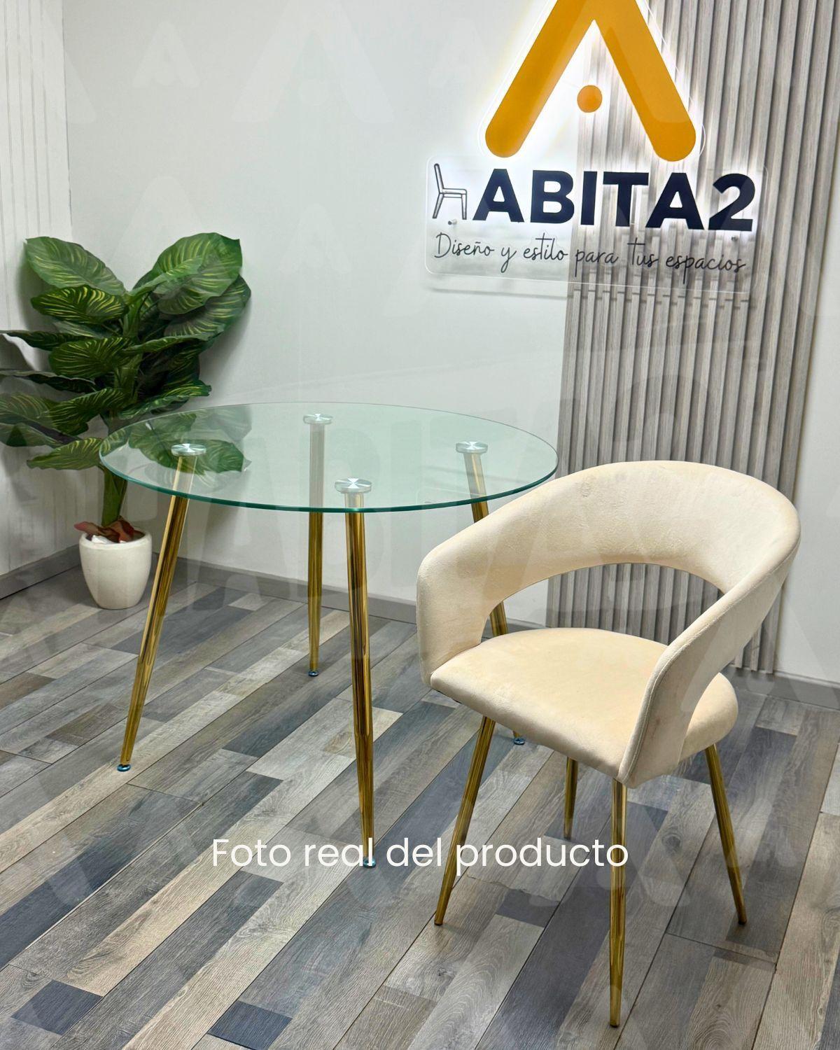 MESA DE COMEDOR 6 PUESTOS REDONDA MINIMALISTA 120CM -3