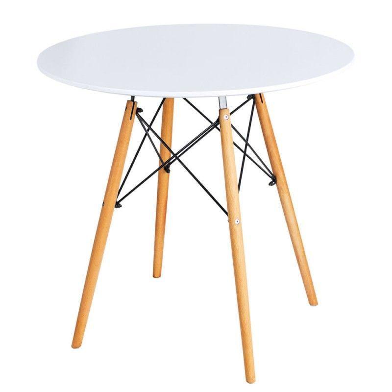 JUEGO DE COMEDOR MESA EAMES 80CM BASE MADERA DE HAYA + 4 SILLAS URBAN POLIPROPILENO RESISTENTE-2