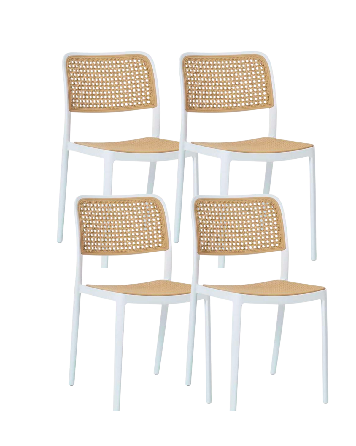 JUEGO DE COMEDOR MESA EAMES 80CM BASE MADERA DE HAYA + 4 SILLAS URBAN POLIPROPILENO RESISTENTE-3