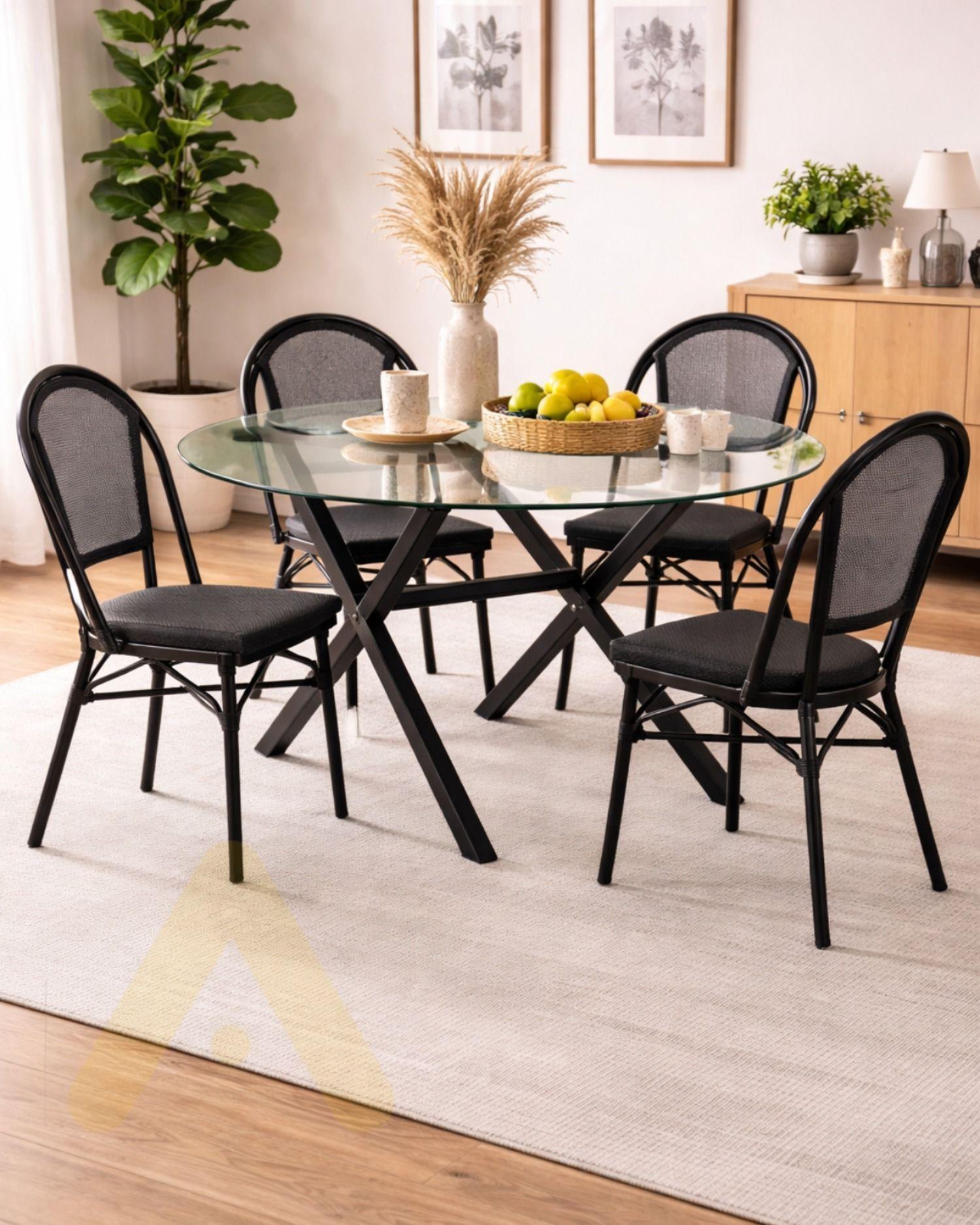 Mesa de Vidrio Redonda X Black 120 cm-2