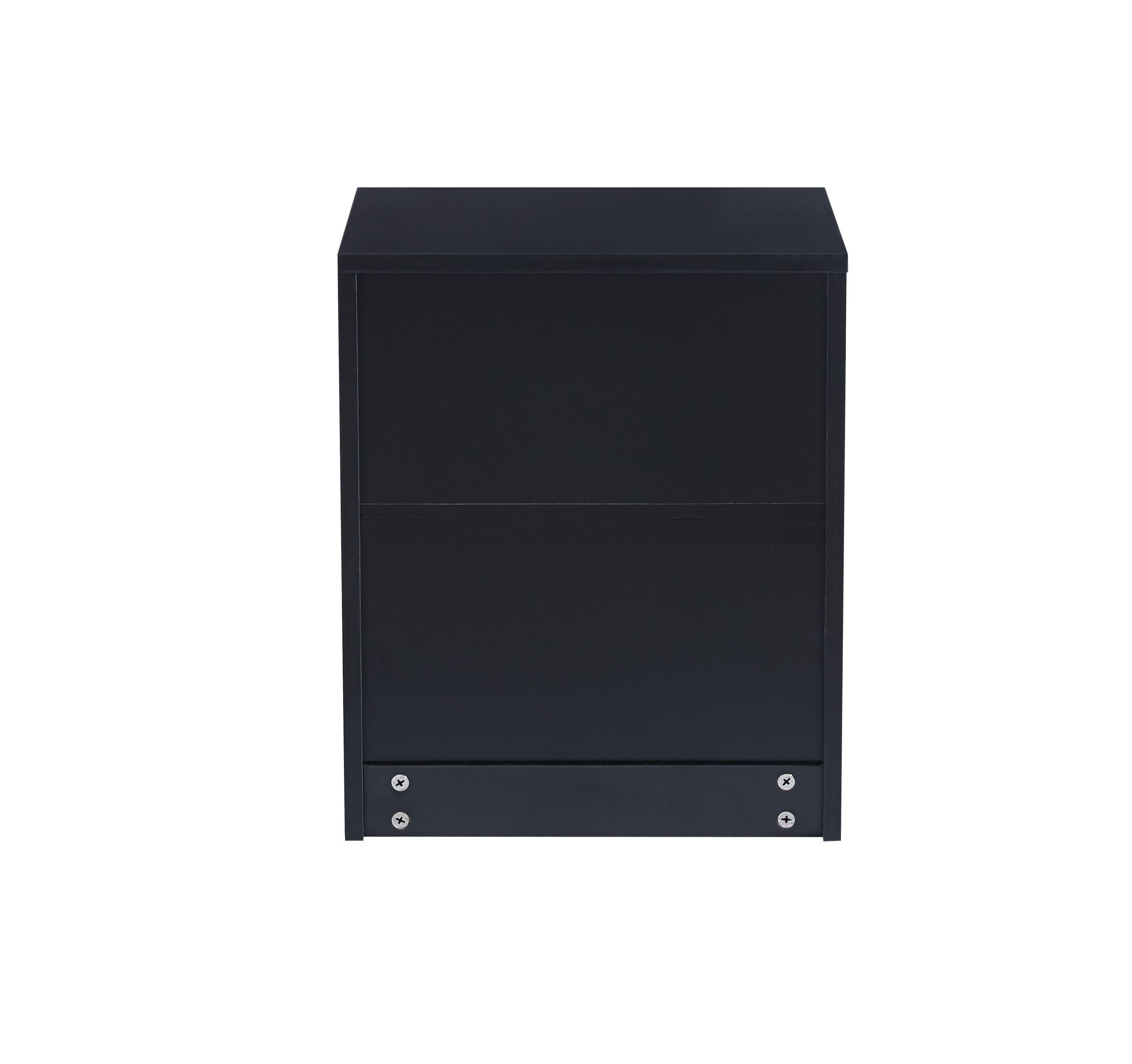 VELADOR CAJONERA DARK DOS CAJONES MESA DE NOCHE - NEGRO-3