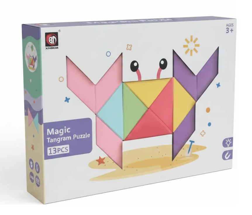 Tangram Magnético Puzzle Rompecabezas 13 piezas Cangrejo-2