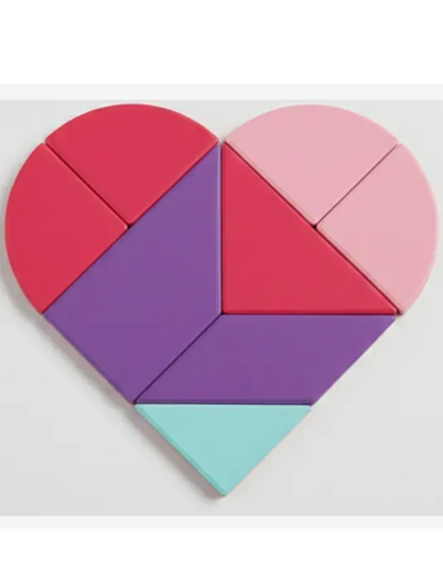 Tangram Magnético Puzzle Rompecabezas Corazón 8 piezas-2