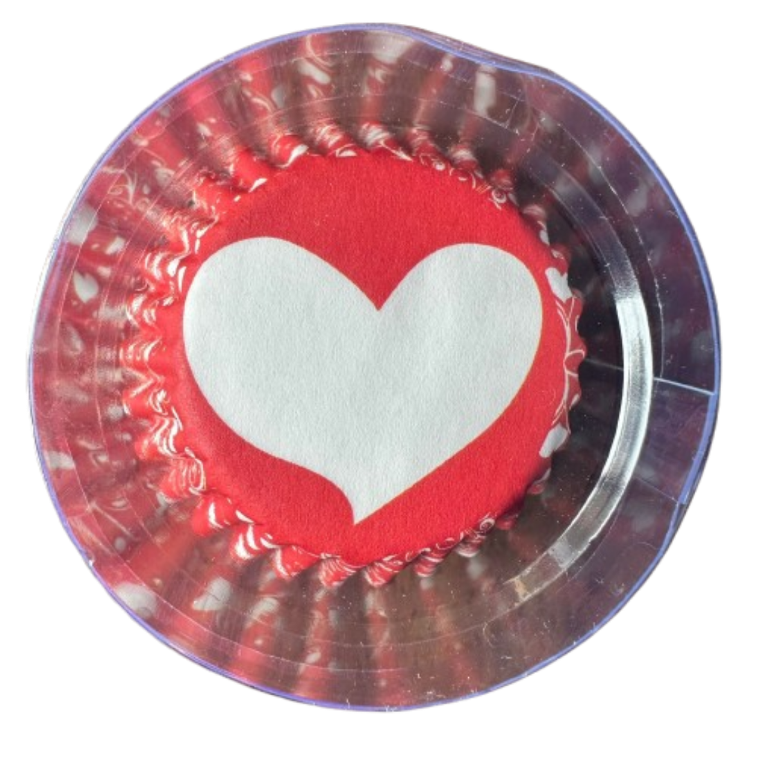 Capsulas Mini Cupcake Diseño J Corazon Blco 100 un-0