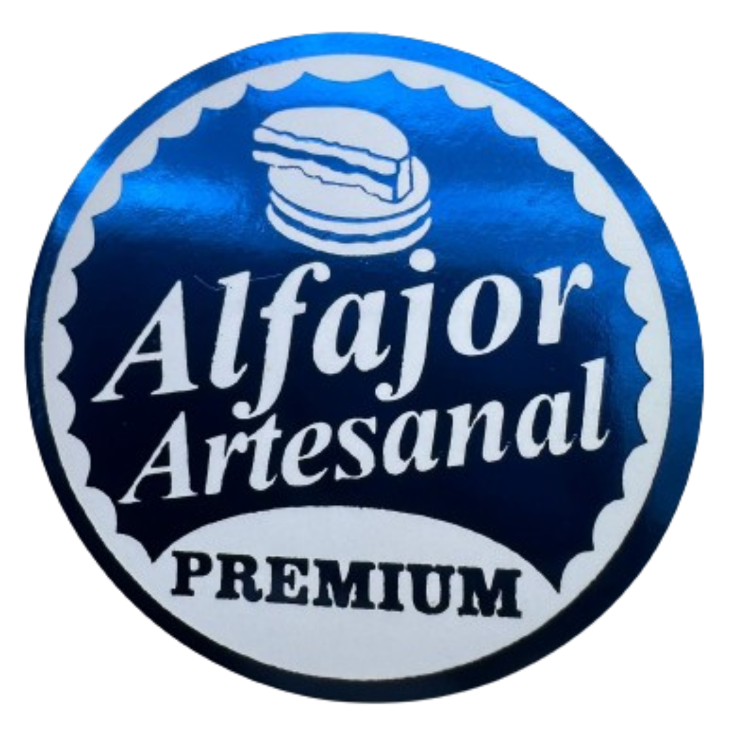 Sticker Alfajor Azul Rey 38mm 100un-0