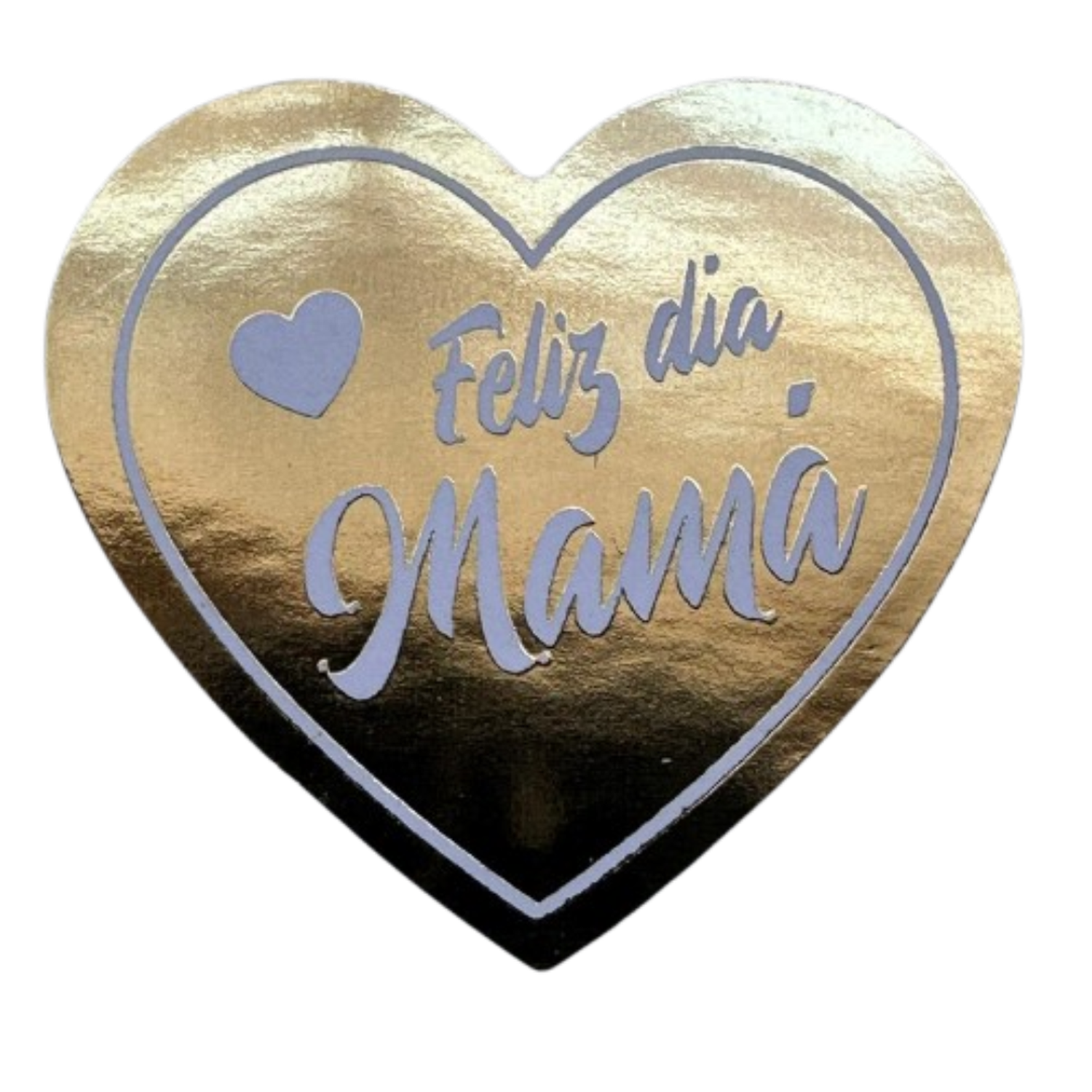 Sticker Feliz Dia Mama Corazon Dorado 100un 35mm-0