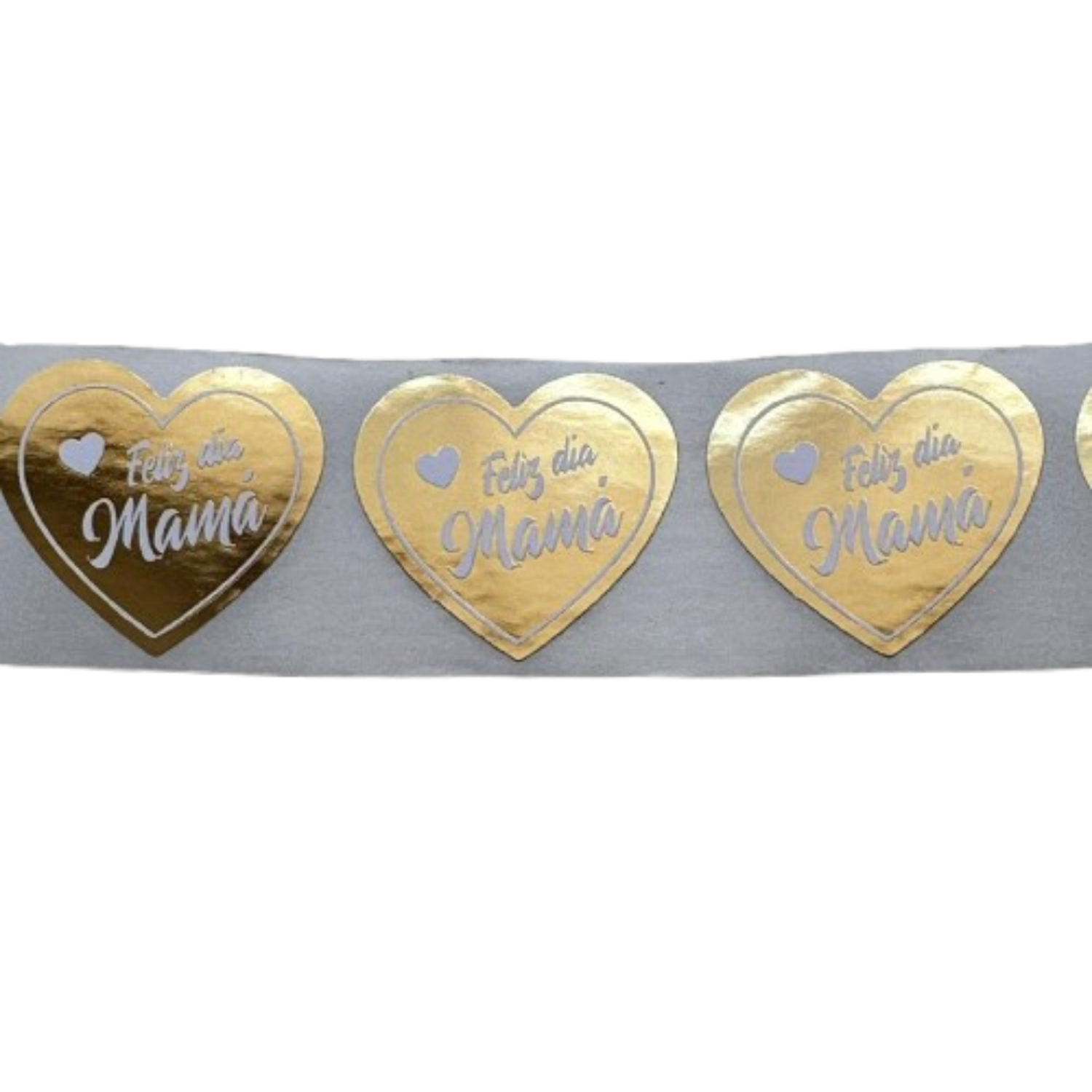 Sticker Feliz Dia Mama Corazon Dorado 100un 35mm-1