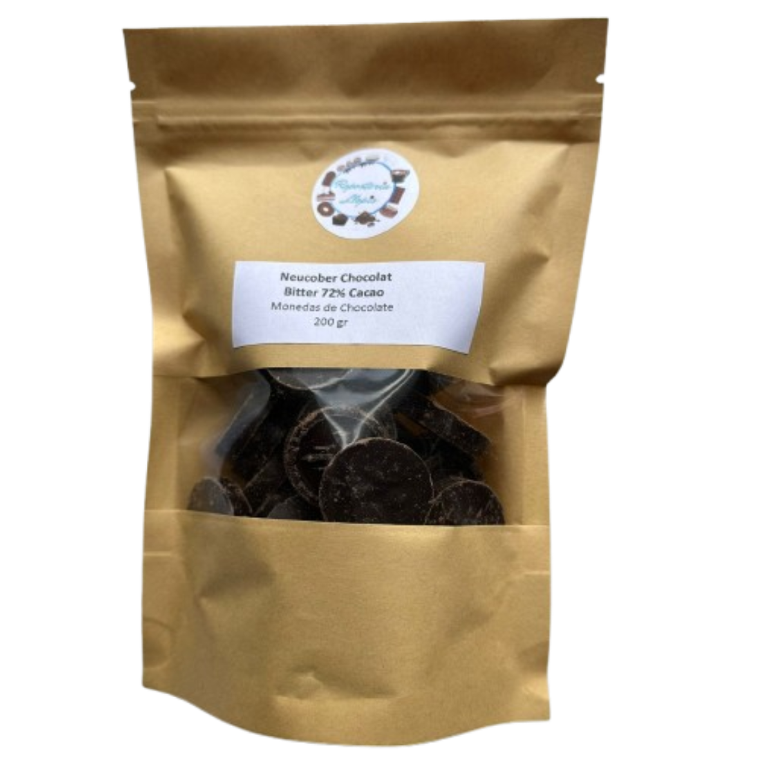 Monedas Chocolate Bitter 72% Cacao Neucober 200gr-0
