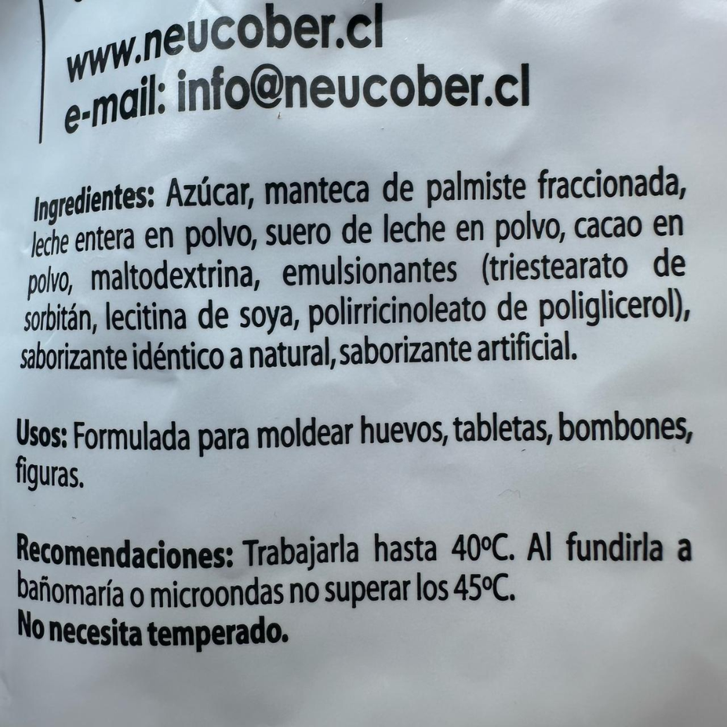 420 Cobertura Moldeo Leche Neucober 1Kg-2