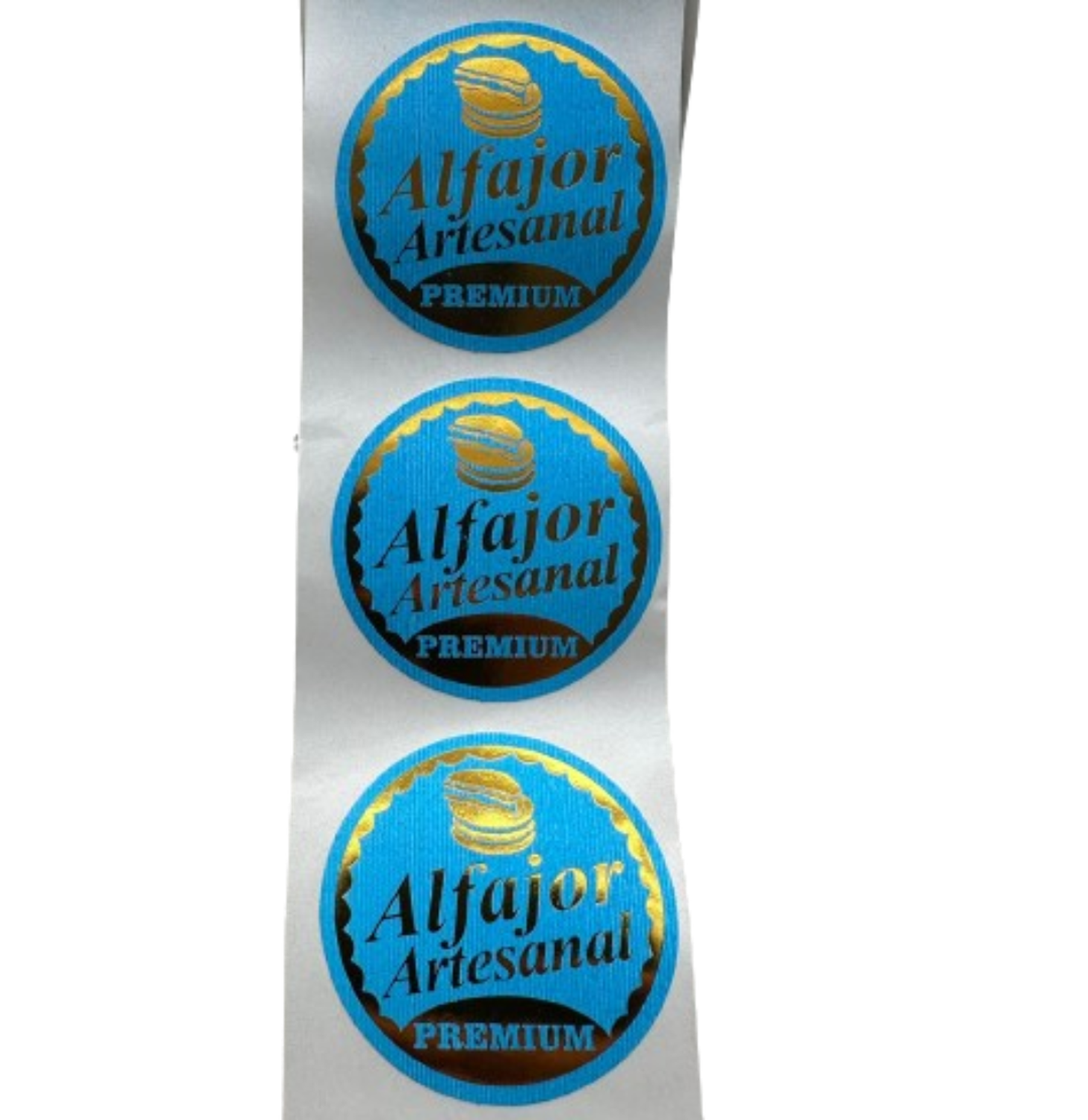 Sticker Alfajor Celeste 38mm 100un-1