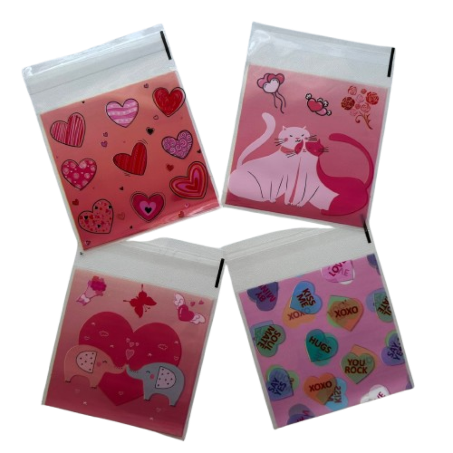 Bolsas San Valentin A Celofan Autoadhesivas 100un 10x10+2cm-0