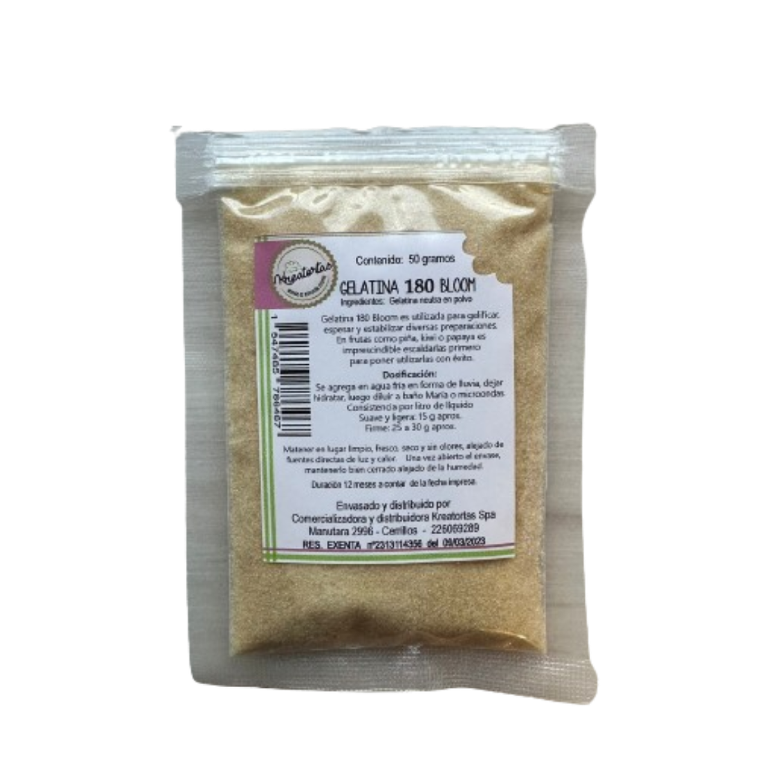 Gelatina Neutra 180 Bloom Kreatortas 50gr-0