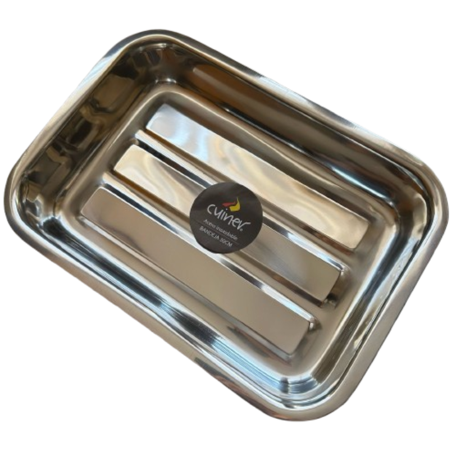 Fuente Rectangular Con Azas Acero Inoxidable Cuiner 35cm-2