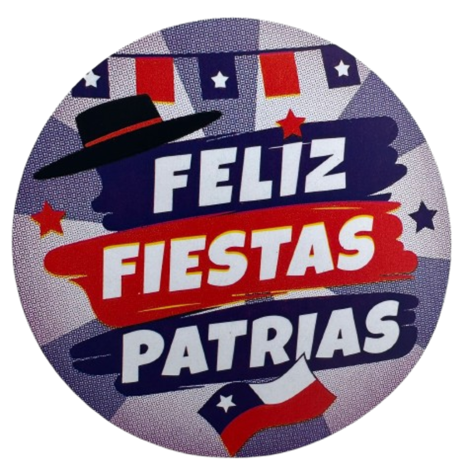 Sticker Fiestas Patrias Bandera 38mm 100un-2