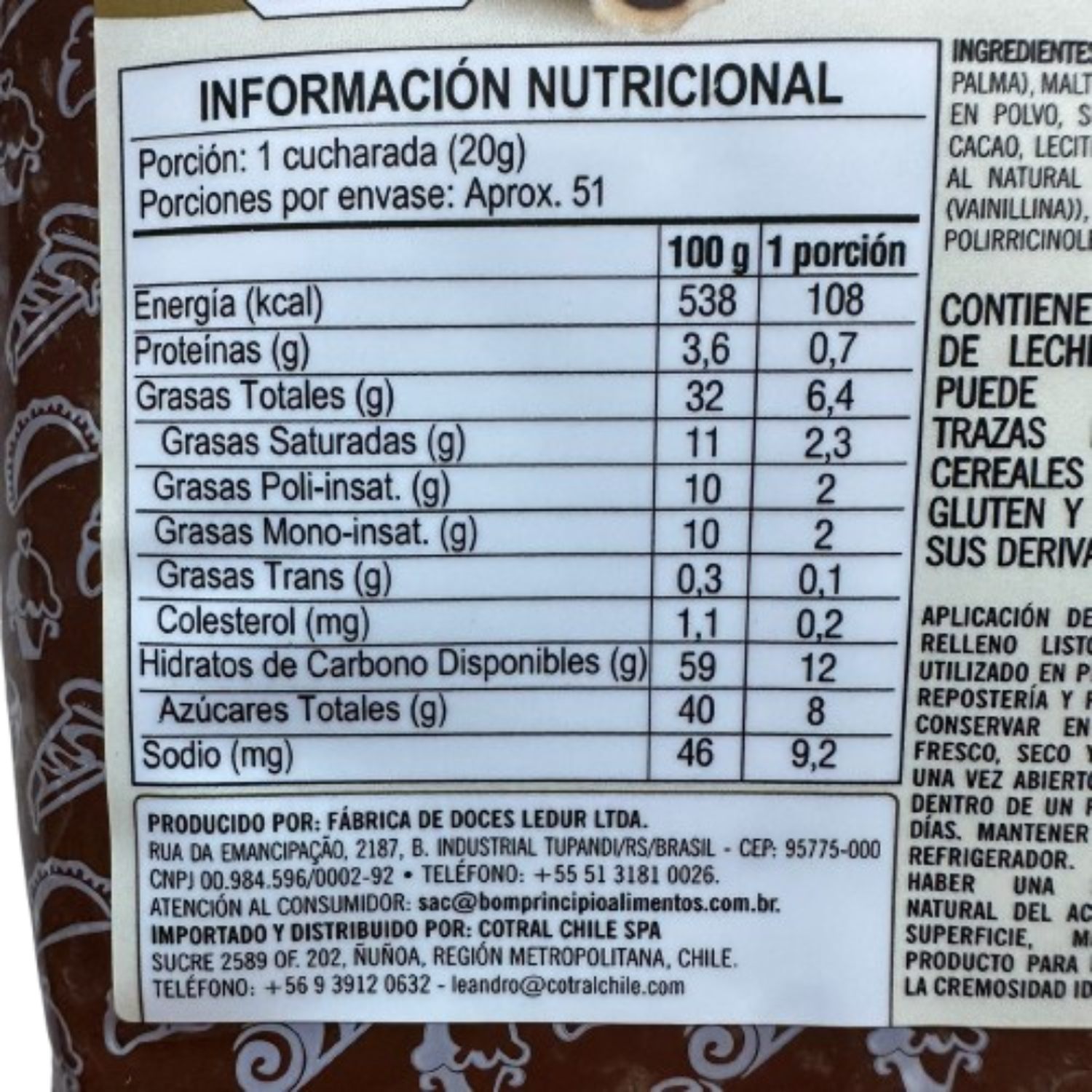Relleno Crema de Avellanas Bon Principio 1kg-2