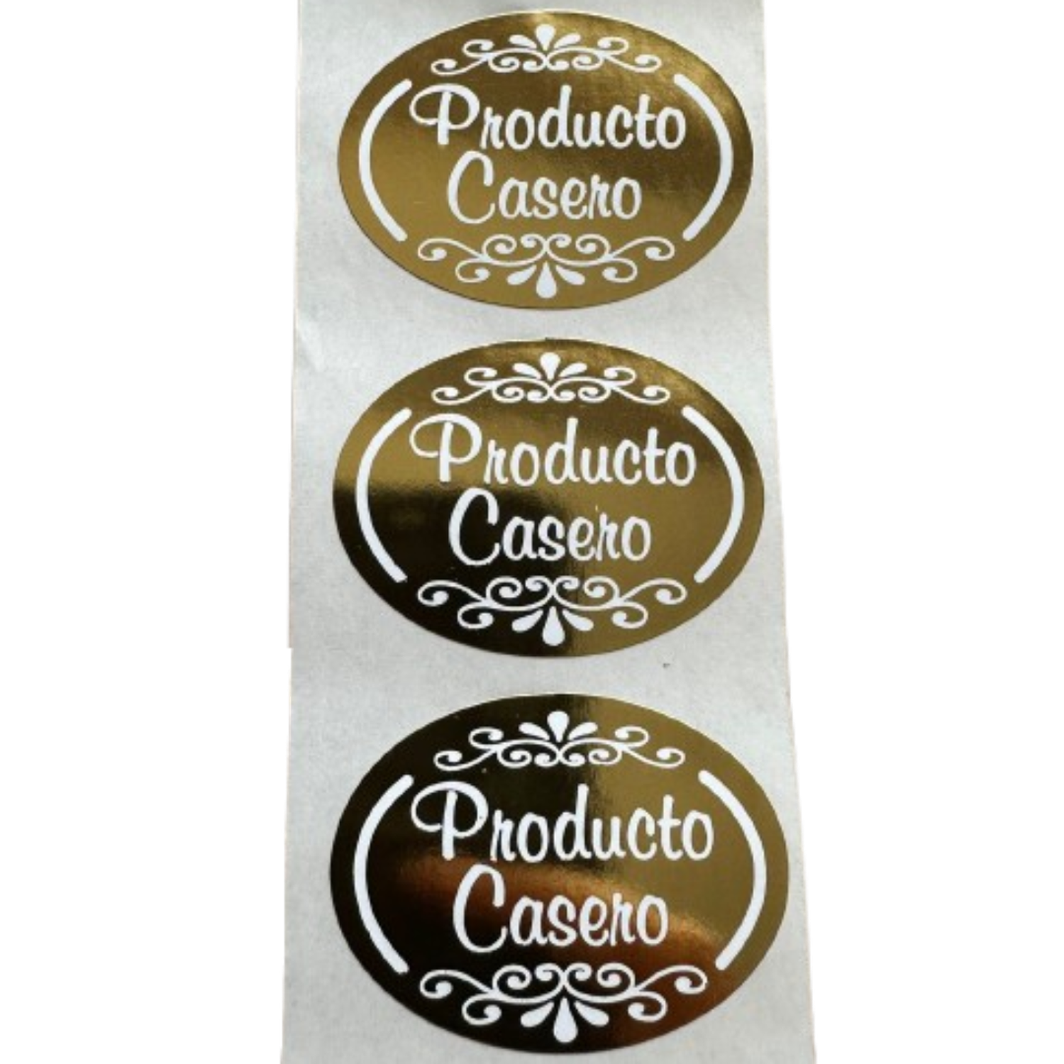 Sticker Producto Casero Dorado 100un-1