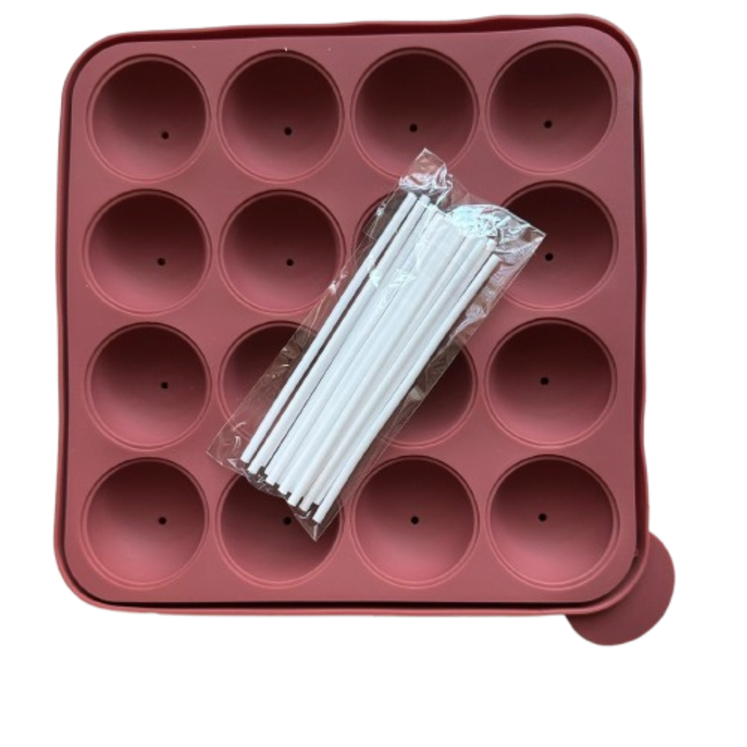 Molde Silicona para 16 Cake Pop Diseño Flor-2