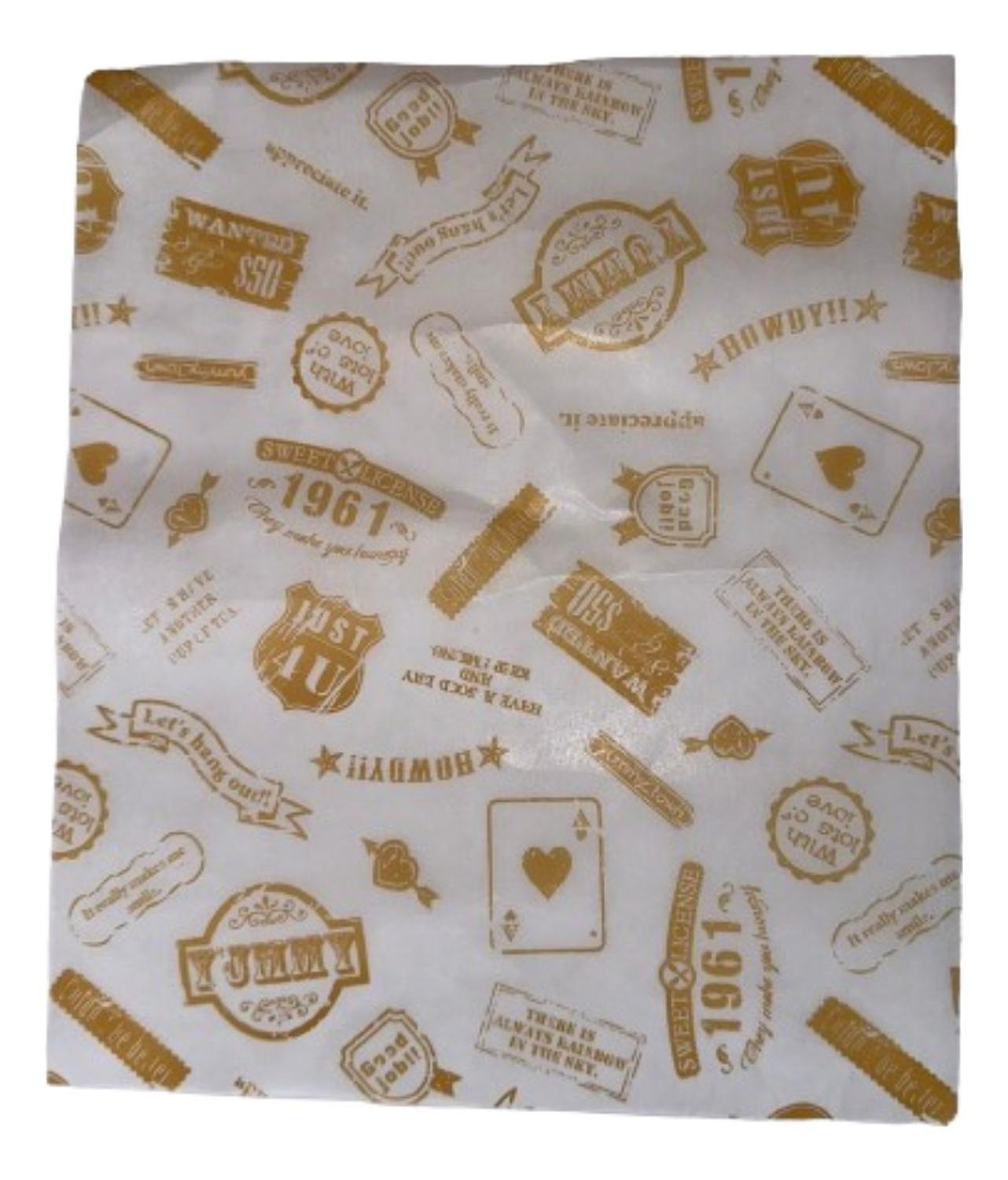 Pack 10 Hojas Papel Mantequilla Diseño Cafe 25x21cm-0