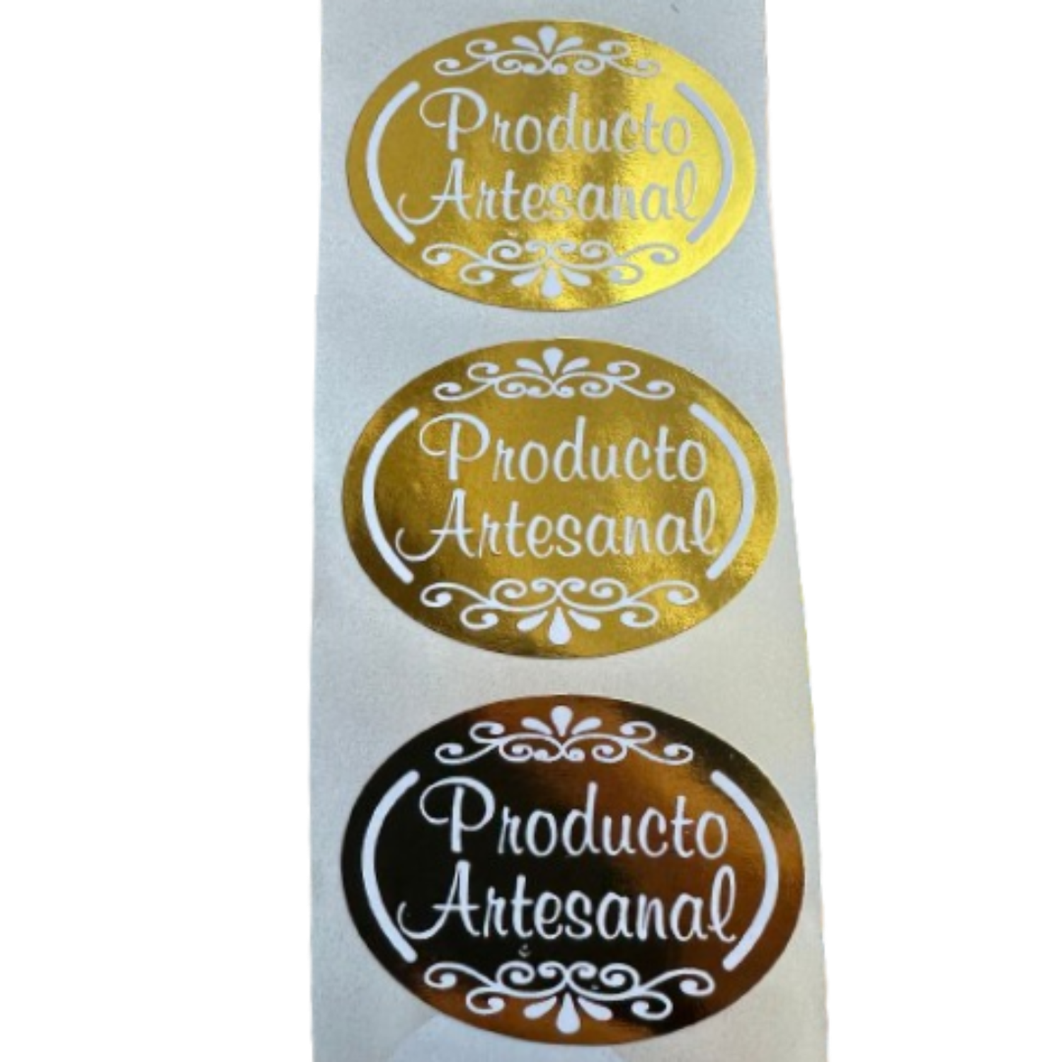 Sticker Producto Artesanal Dorado 100 un 4x3cm-1
