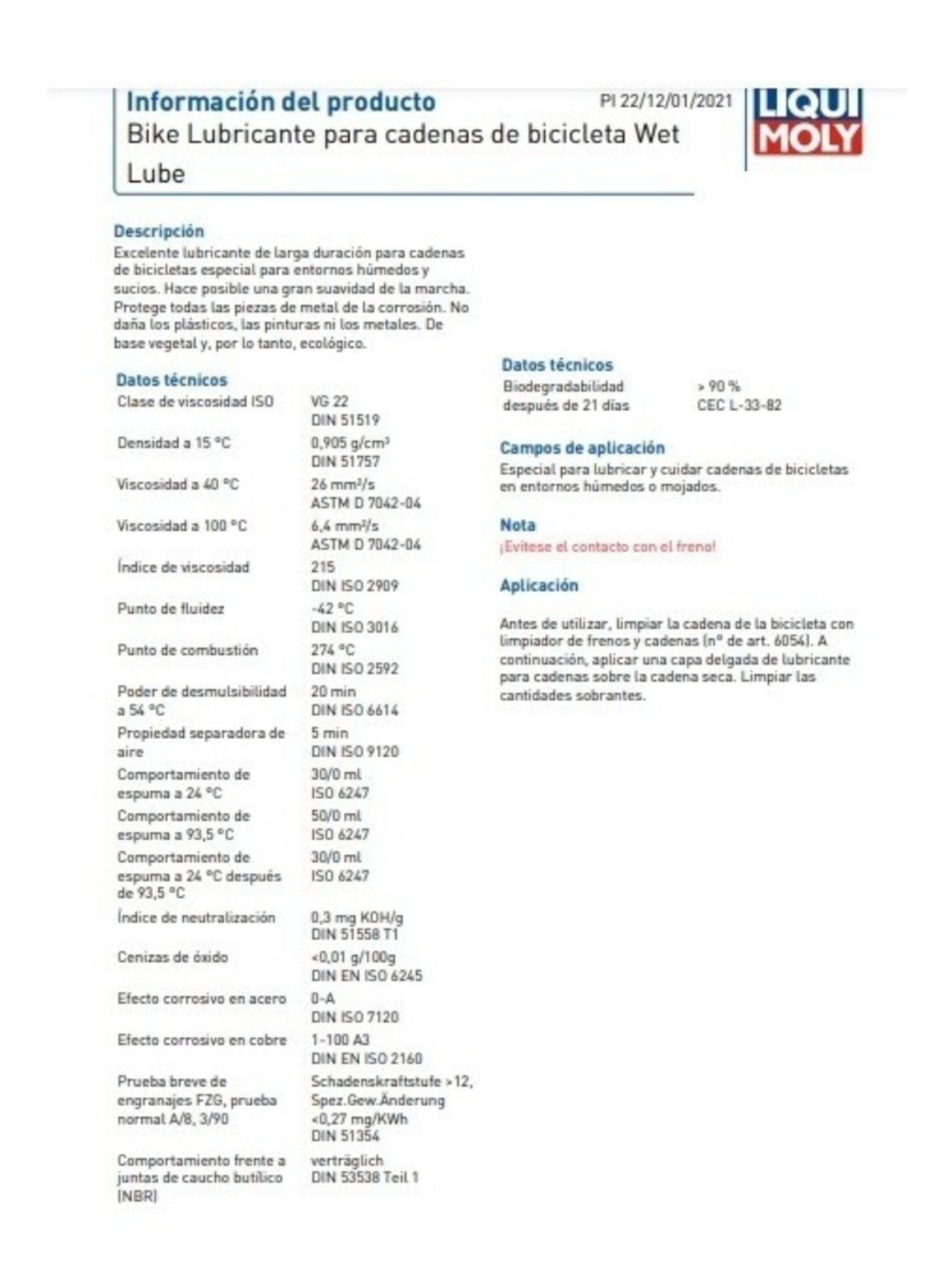 Lubricante de Cadena Kettenol Wet Lube Liqui Moly 100 Ml-3