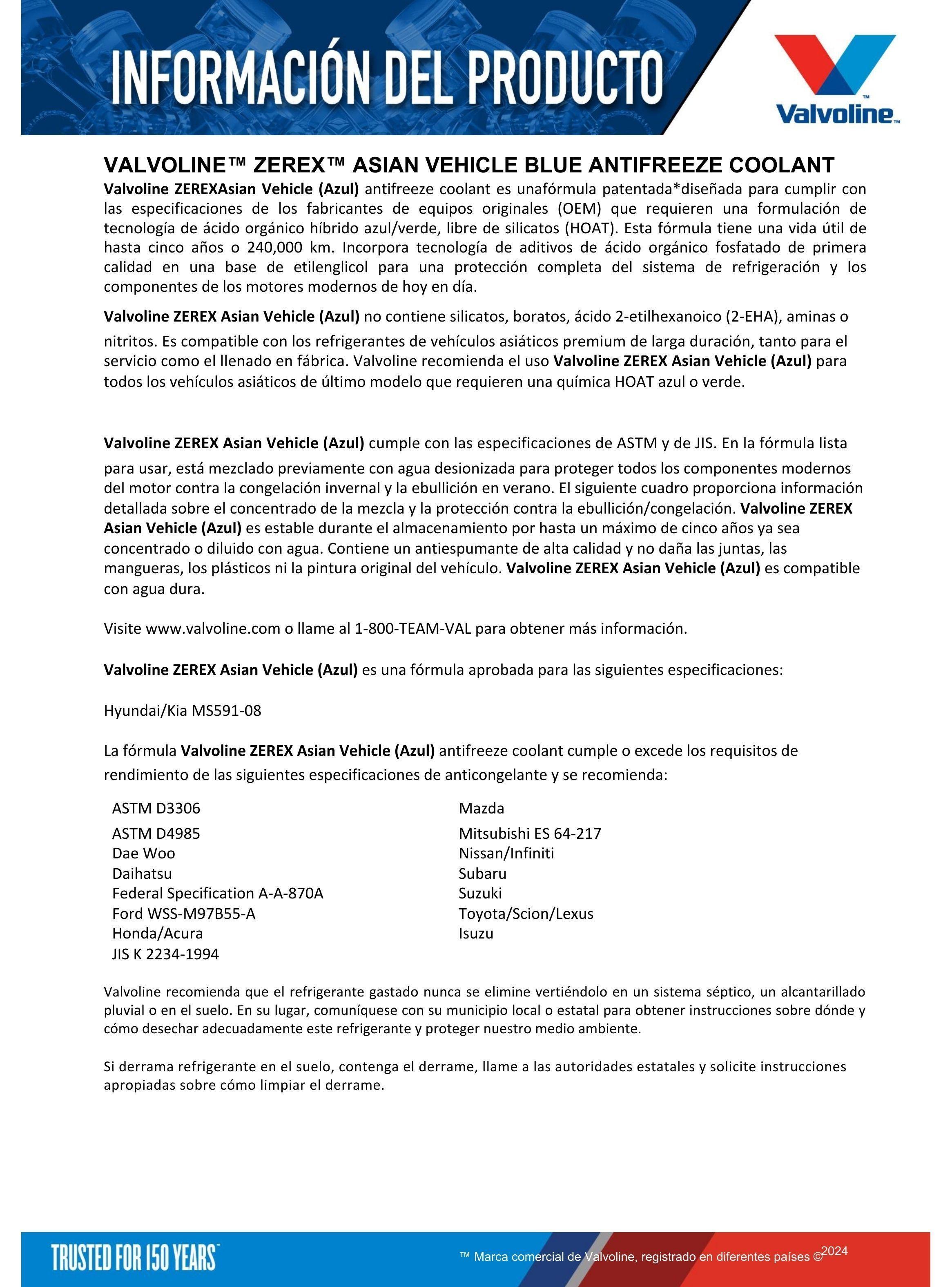 Refrigerante Anticongelante para Radiador Zerex Azul-2