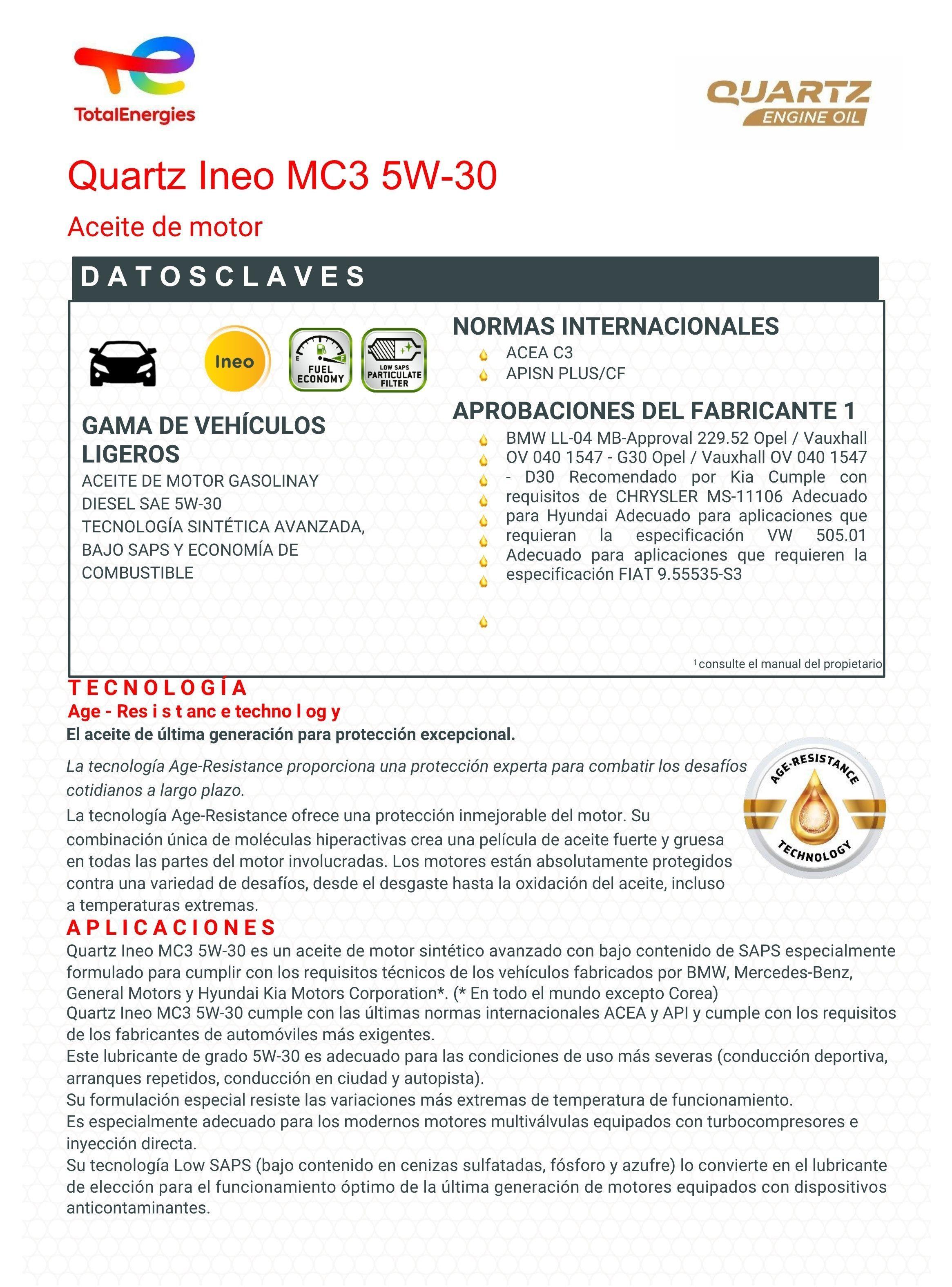 Lubricante Motor 5w30 Total Ineo Mc3 5 Lts-2