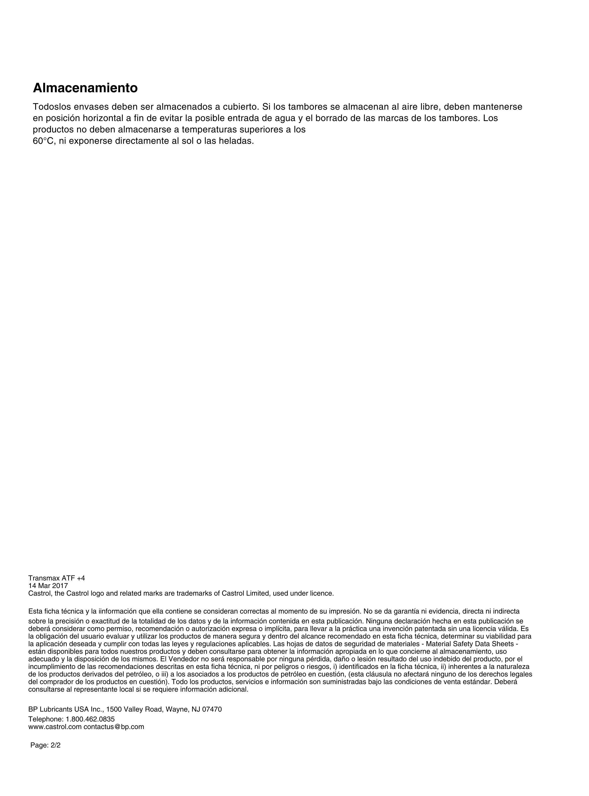 Lubricante Caja Automatica ATF 4 Castrol Jeep Chrysler Dodge-3