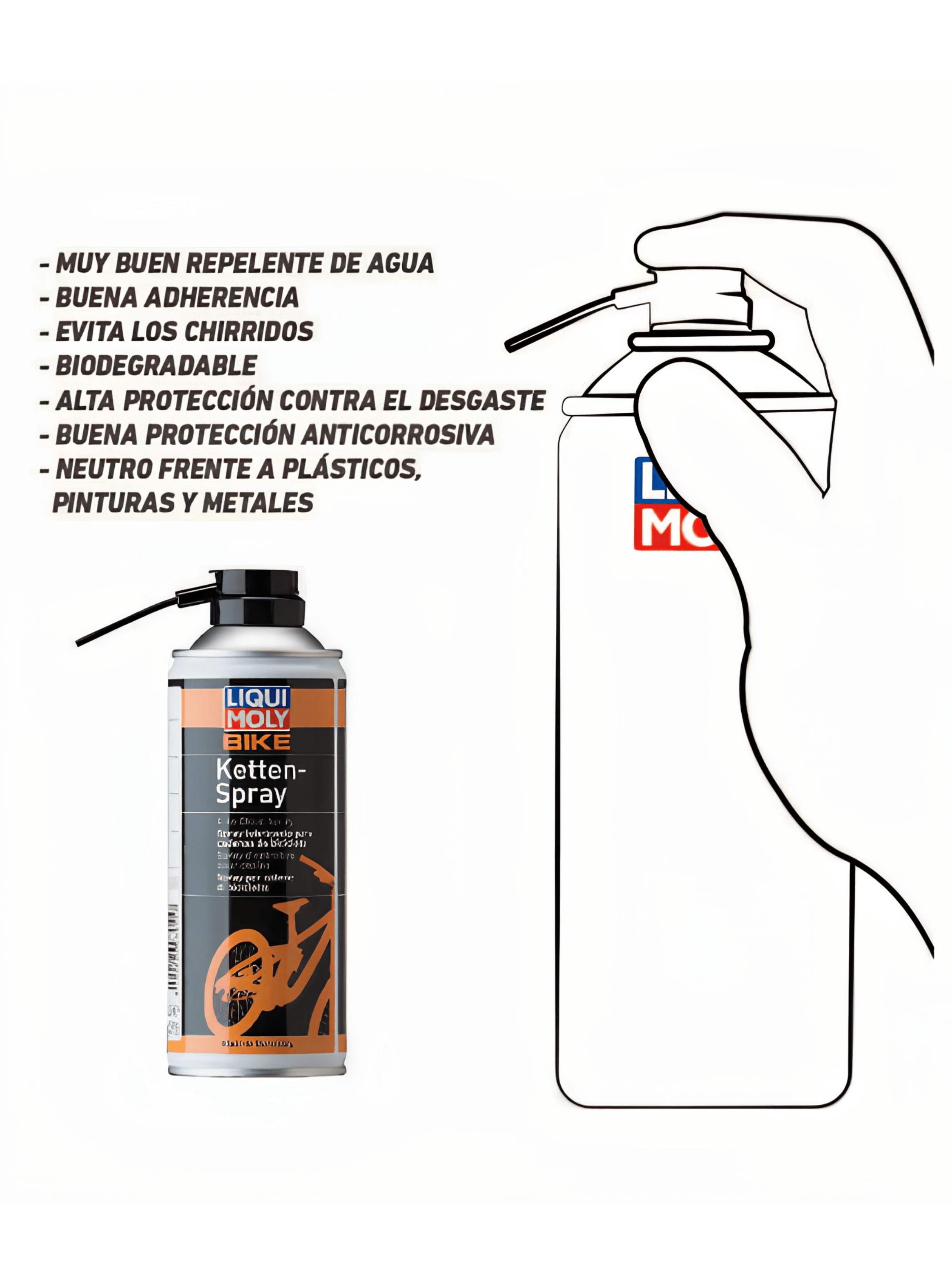 Lubricante Cadena Bicicleta Ketten Spray Liqui Moly 400 Ml-1