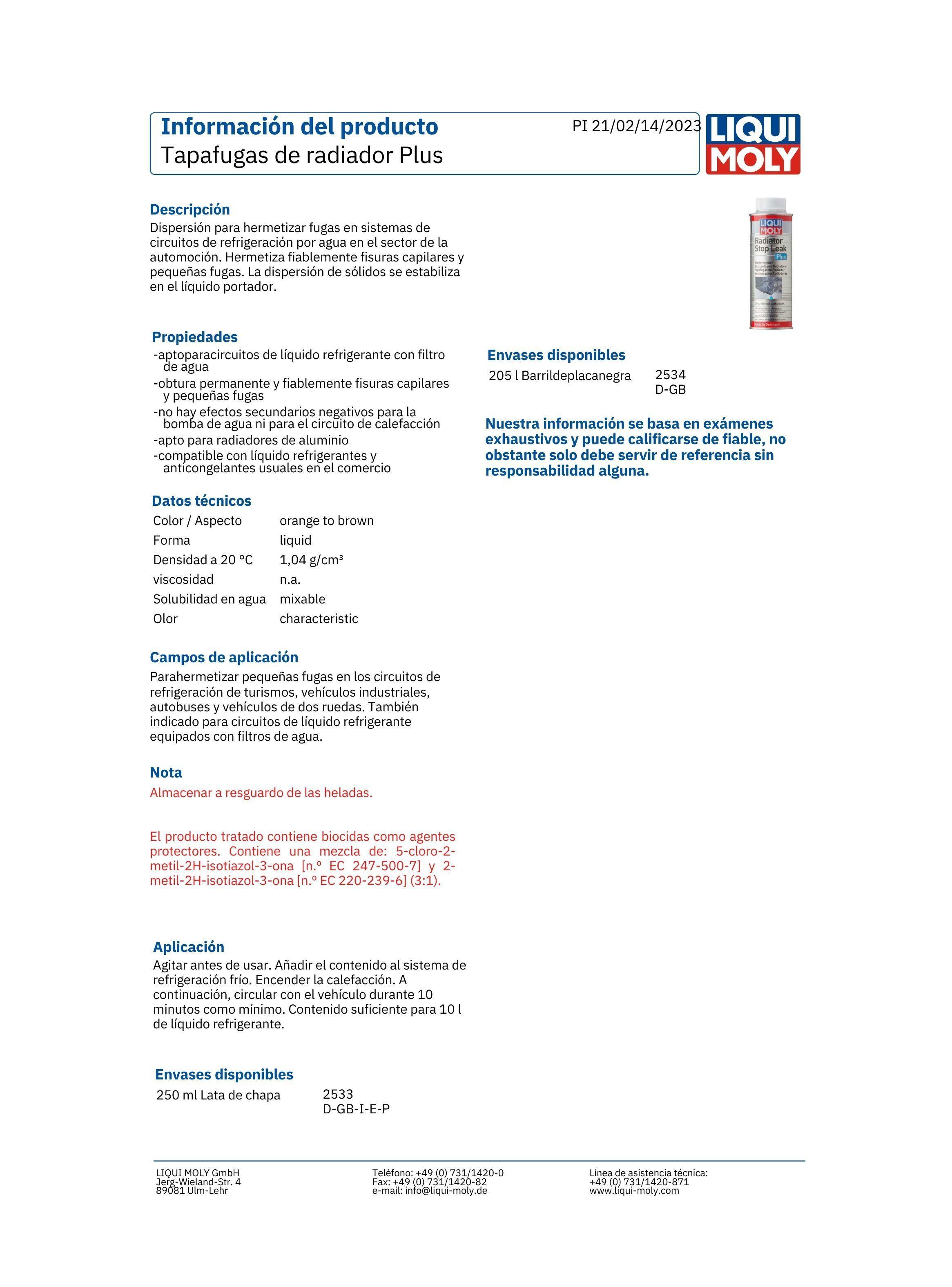 Aditivo Sellador y Tapagoteras Radiador Plus Liqui Moly-2