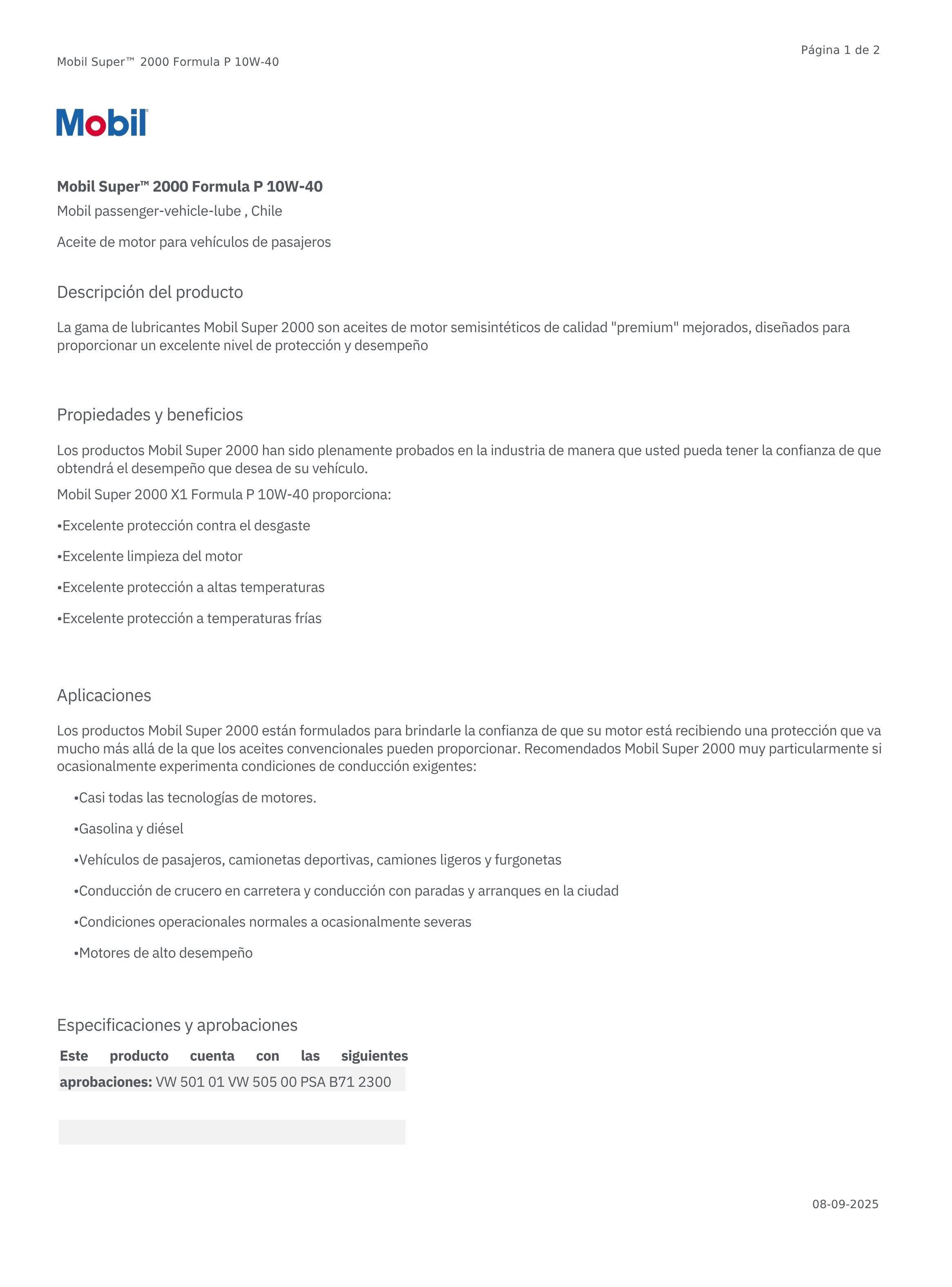 Lubricante Motor 10w40 Mobil Super 2000 4Lts-2