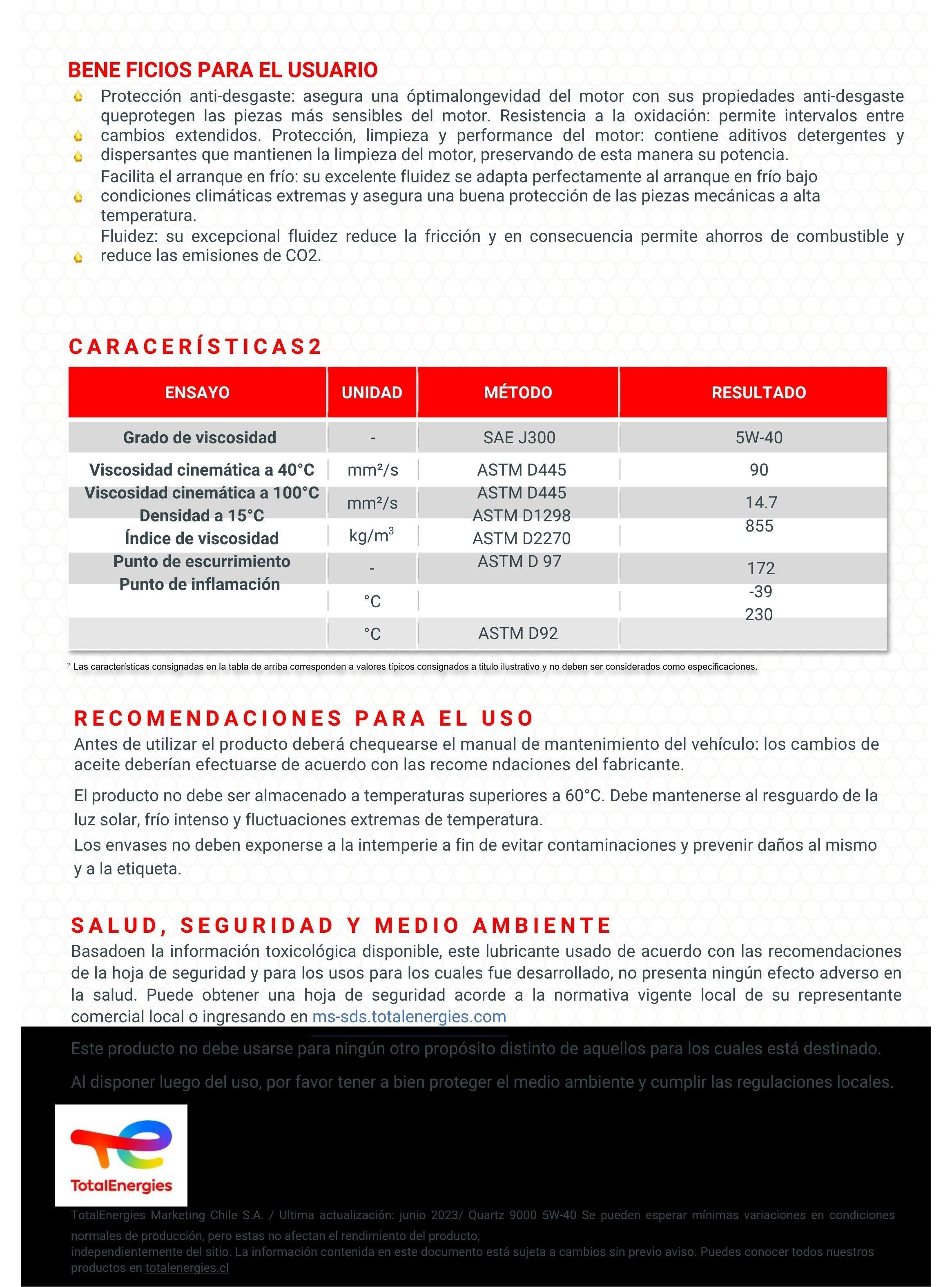 Lubricante 5w40 Total 9000 Norma Vw 502 00 505 00 4 lt-2