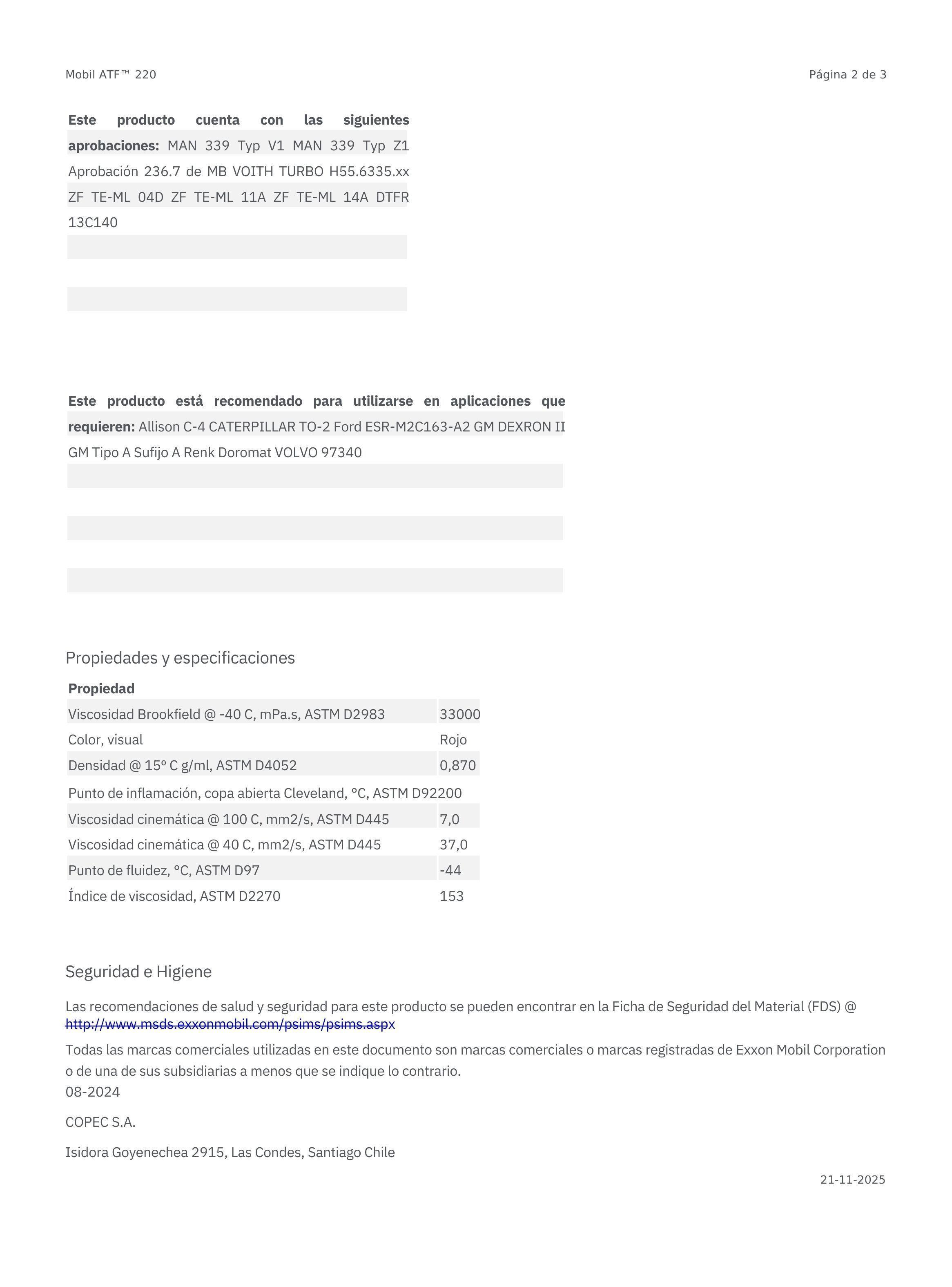 Lubricante Caja Automatica y Direccion Mobil ATF 220 1 Lt-3