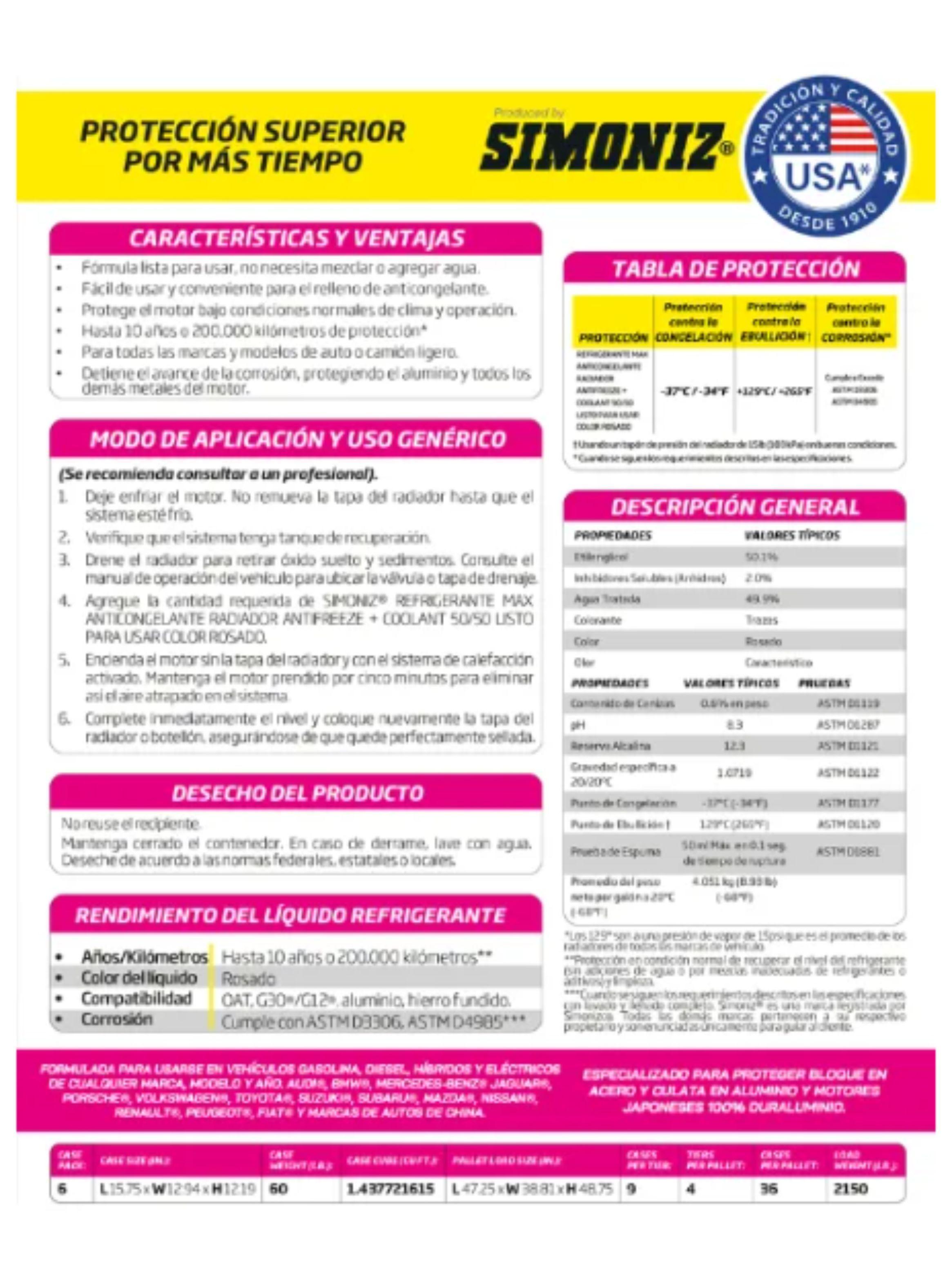 Refrigerante Anticongelante para Radiador 50% Pink Europa-3