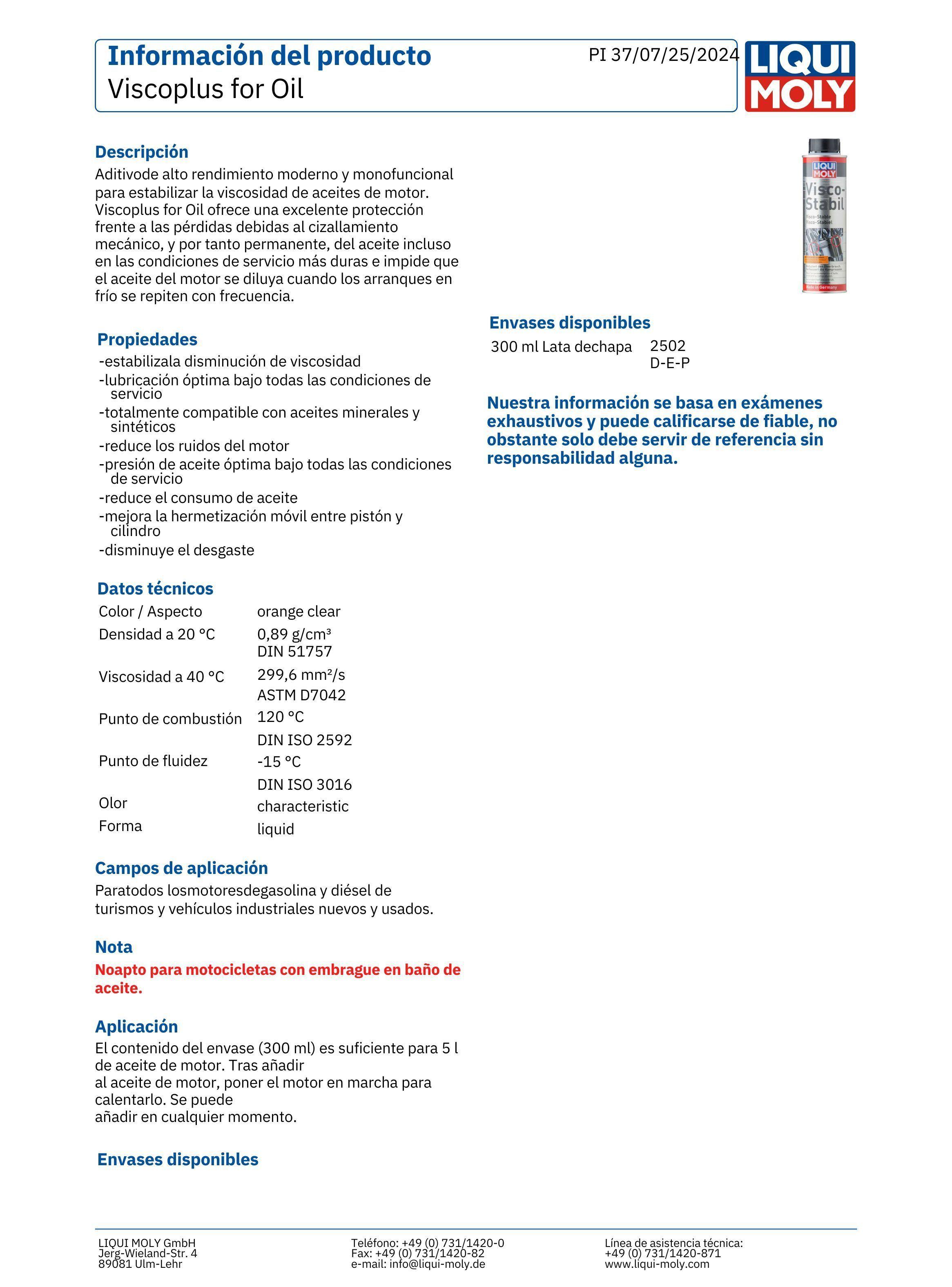 Aditivo Aumenta Compresion Viscoplus For Oil 300 Ml-3