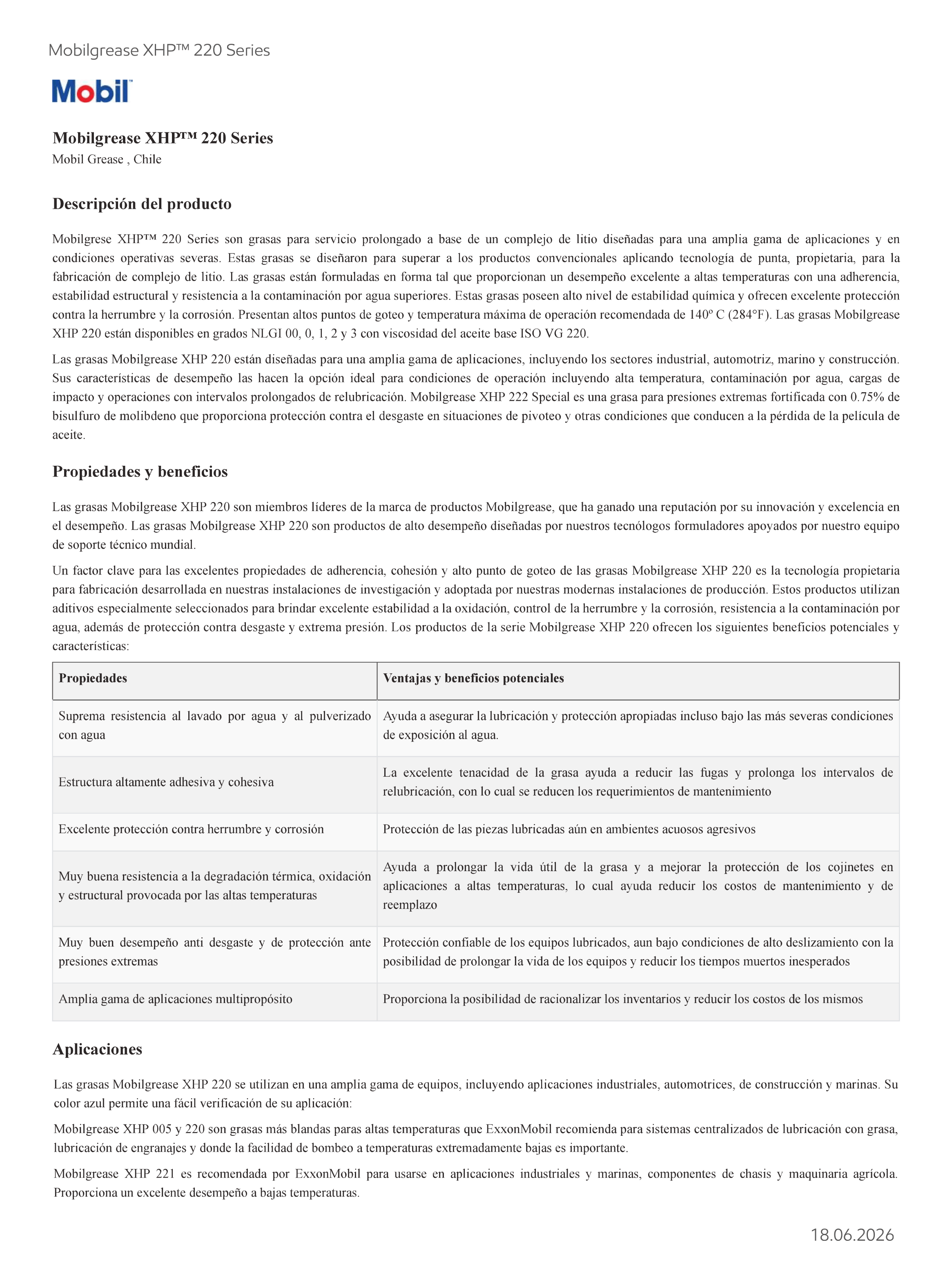 Grasa Multiproposito Mobil XHP222 Azul 390 Grs-1