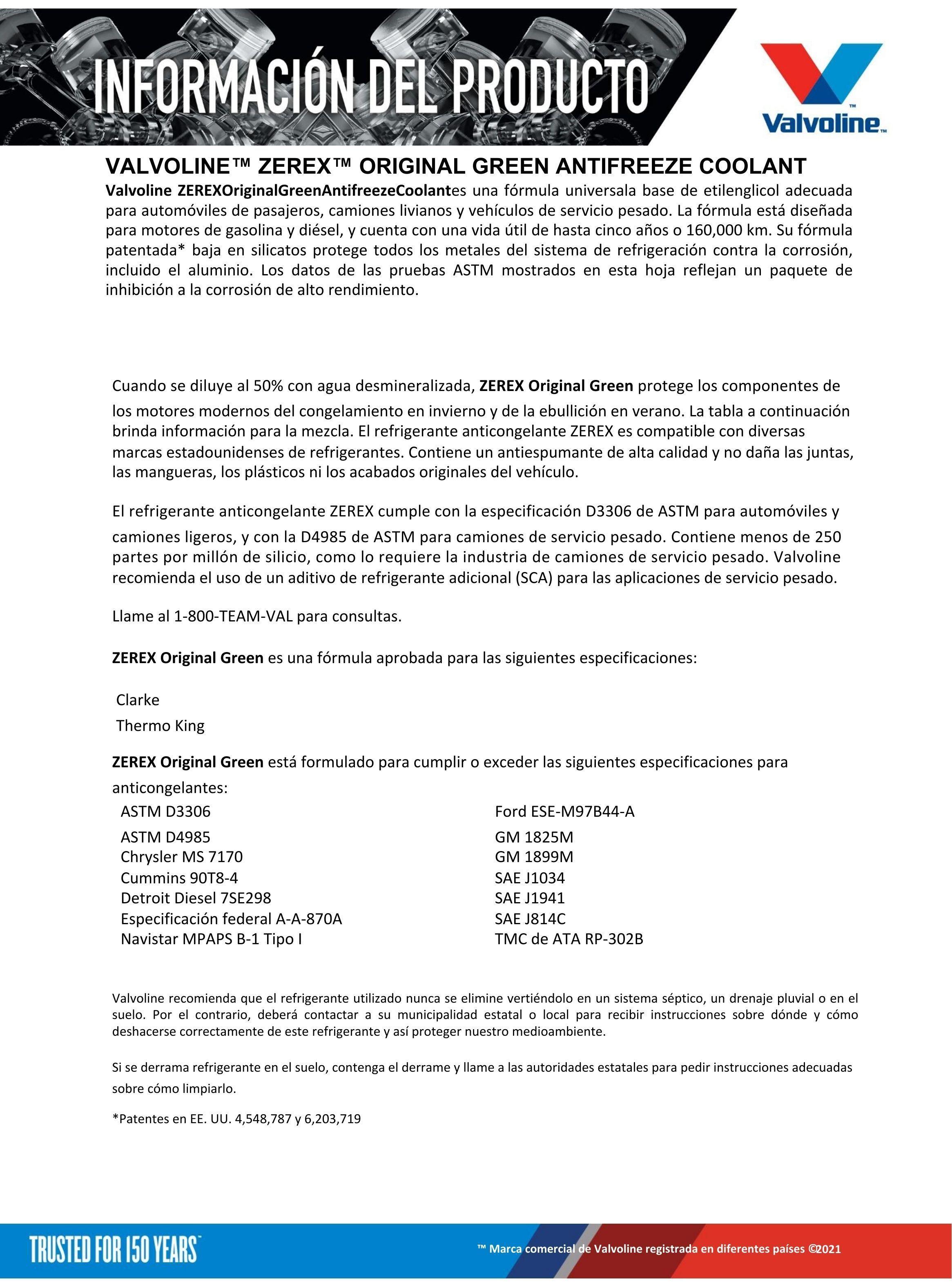 Refrigerante Anticongelante para Radiador Zerex Verde-2