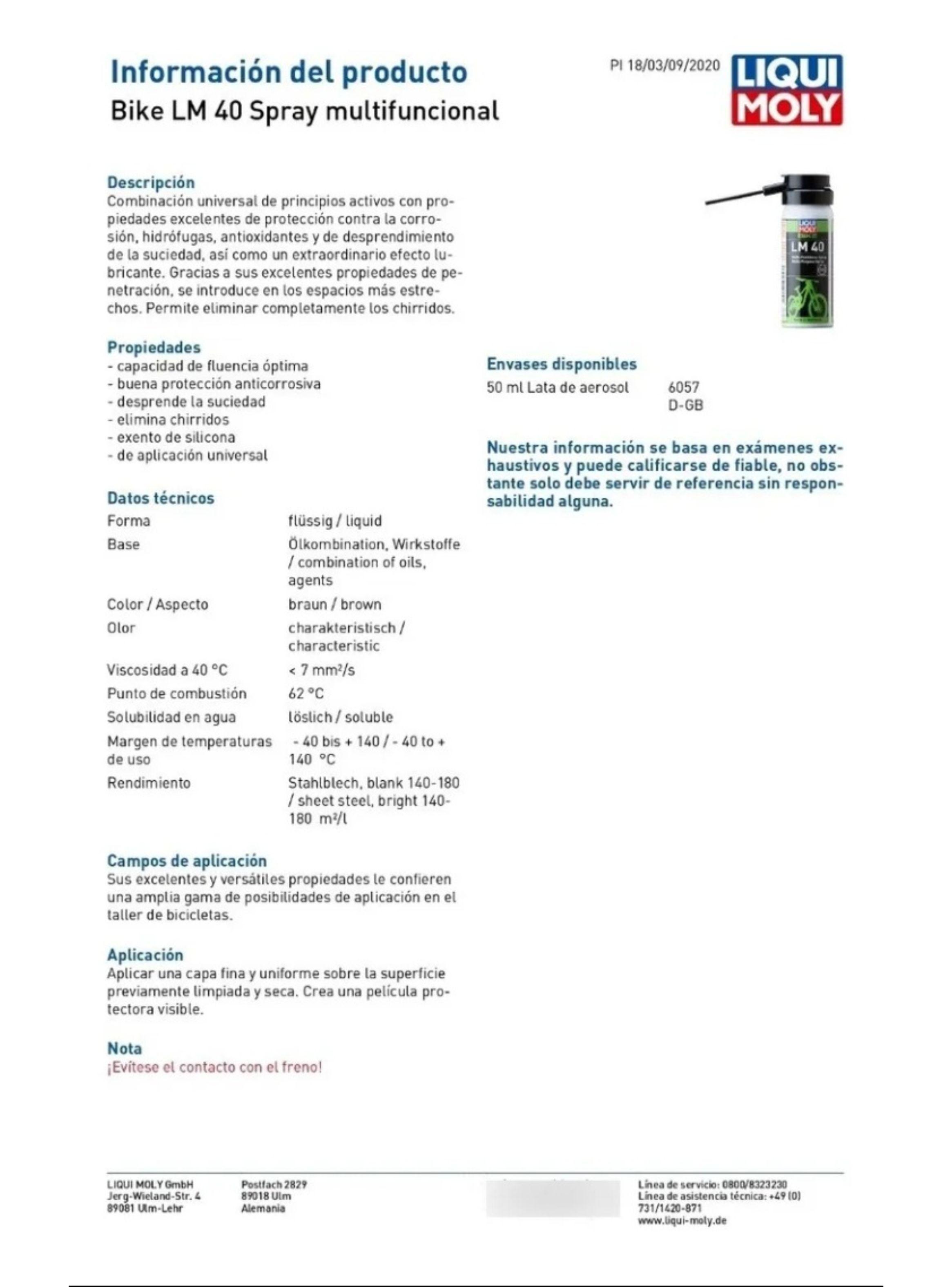 Lubricante Multiuso Liqui Moly Lm40 50 Ml.-3