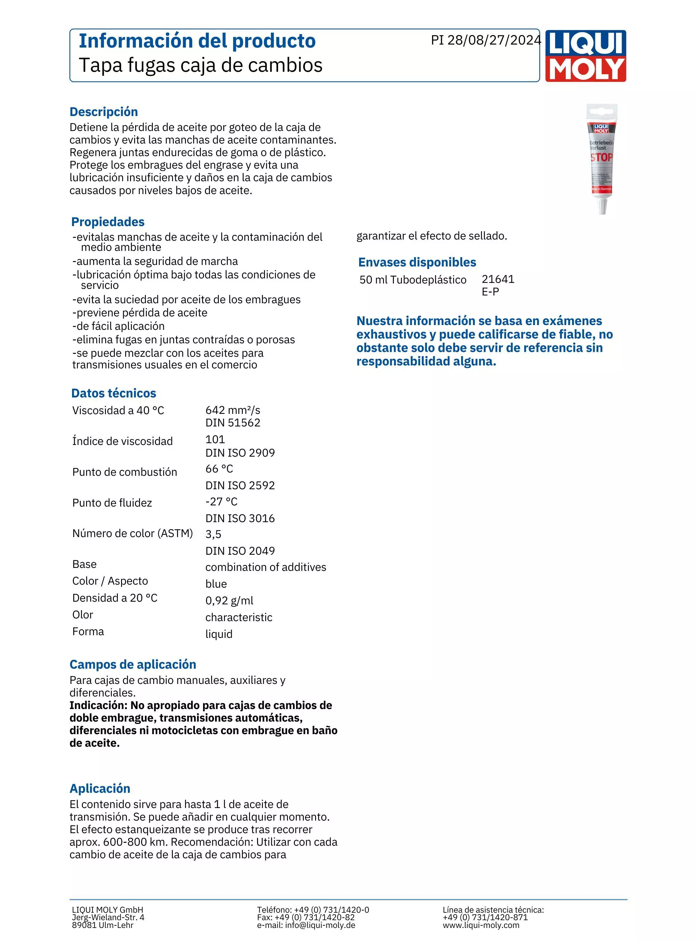 Aditivo TapaFugas Caja Manual y Diferencial Liqui Moly-1