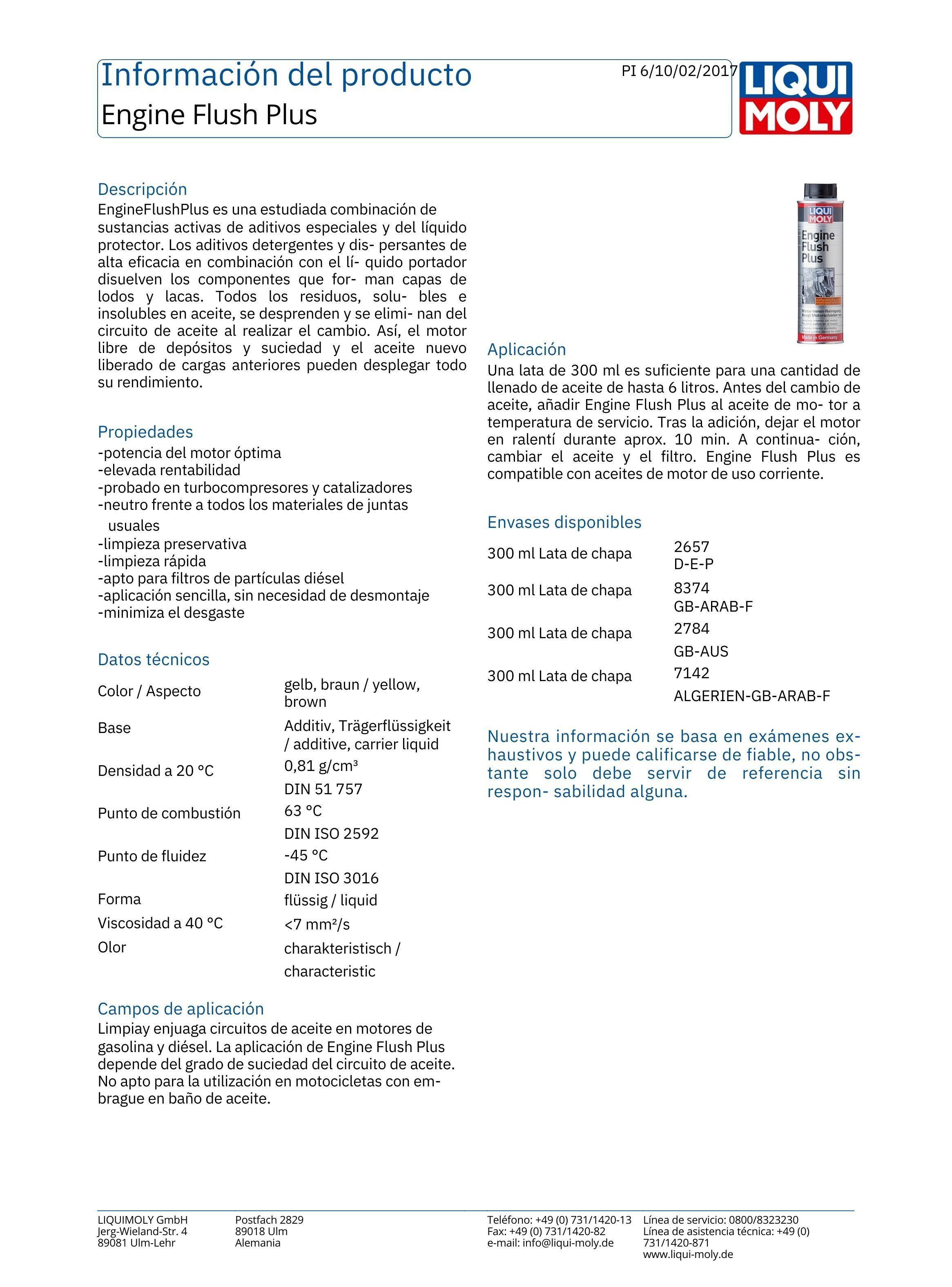 Aditivo Limpiador Interno Motor Engine Flush Plus 300 Ml-2