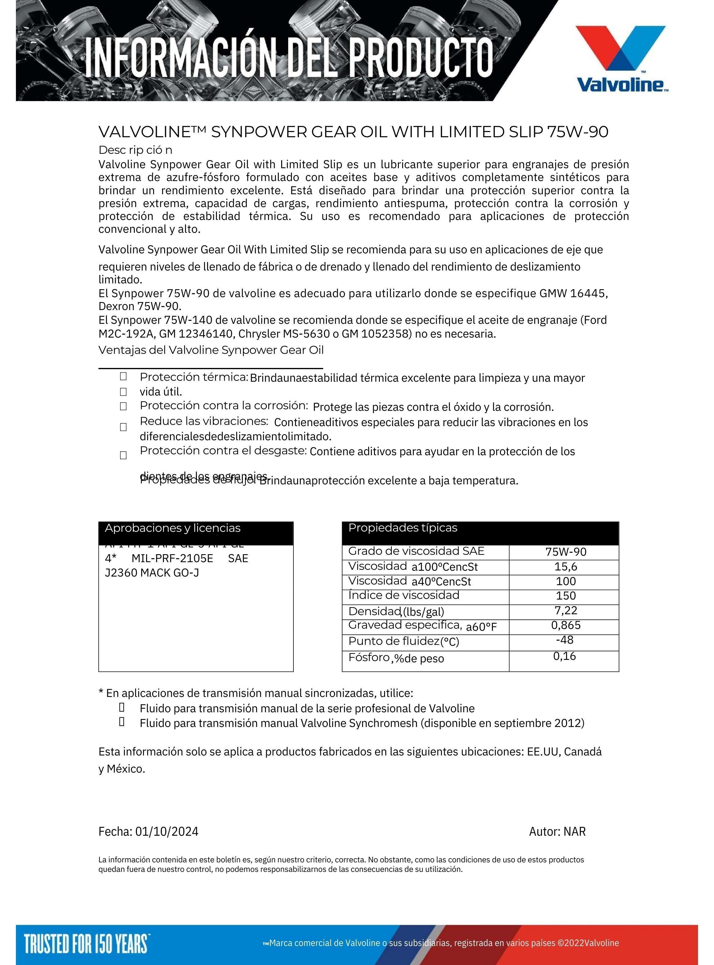 Lubricante 75w90 para Caja Cambio y Diferencial 946 Ml-2