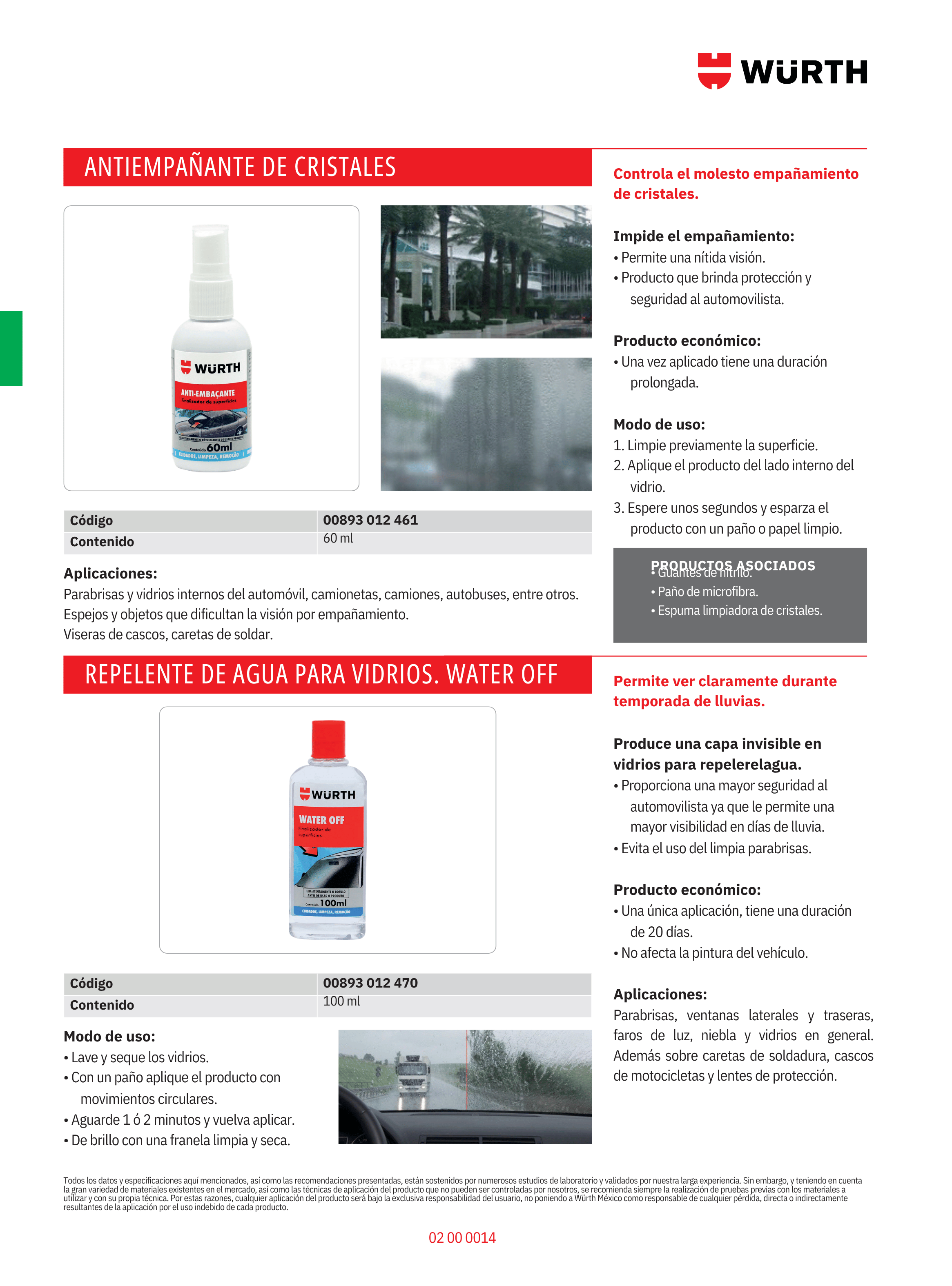Liquido Antiempa ante para Vidrio y Espejos Wurth 60 Ml-1