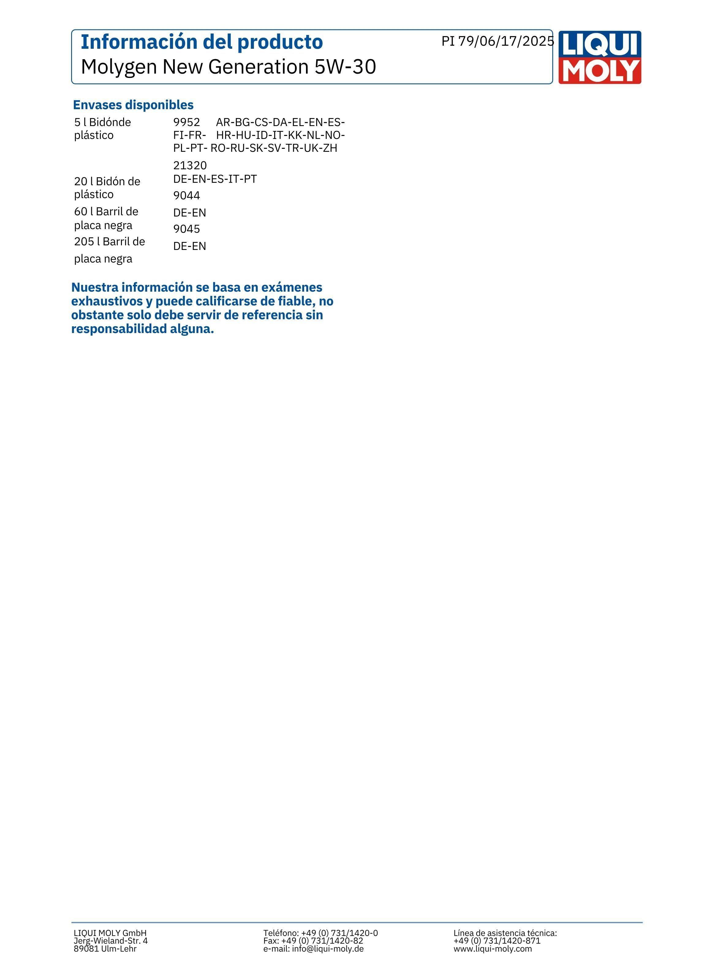 Lubricante Motor Molygen 5w30 Liqui Moly 5 Lts Gasolina-3