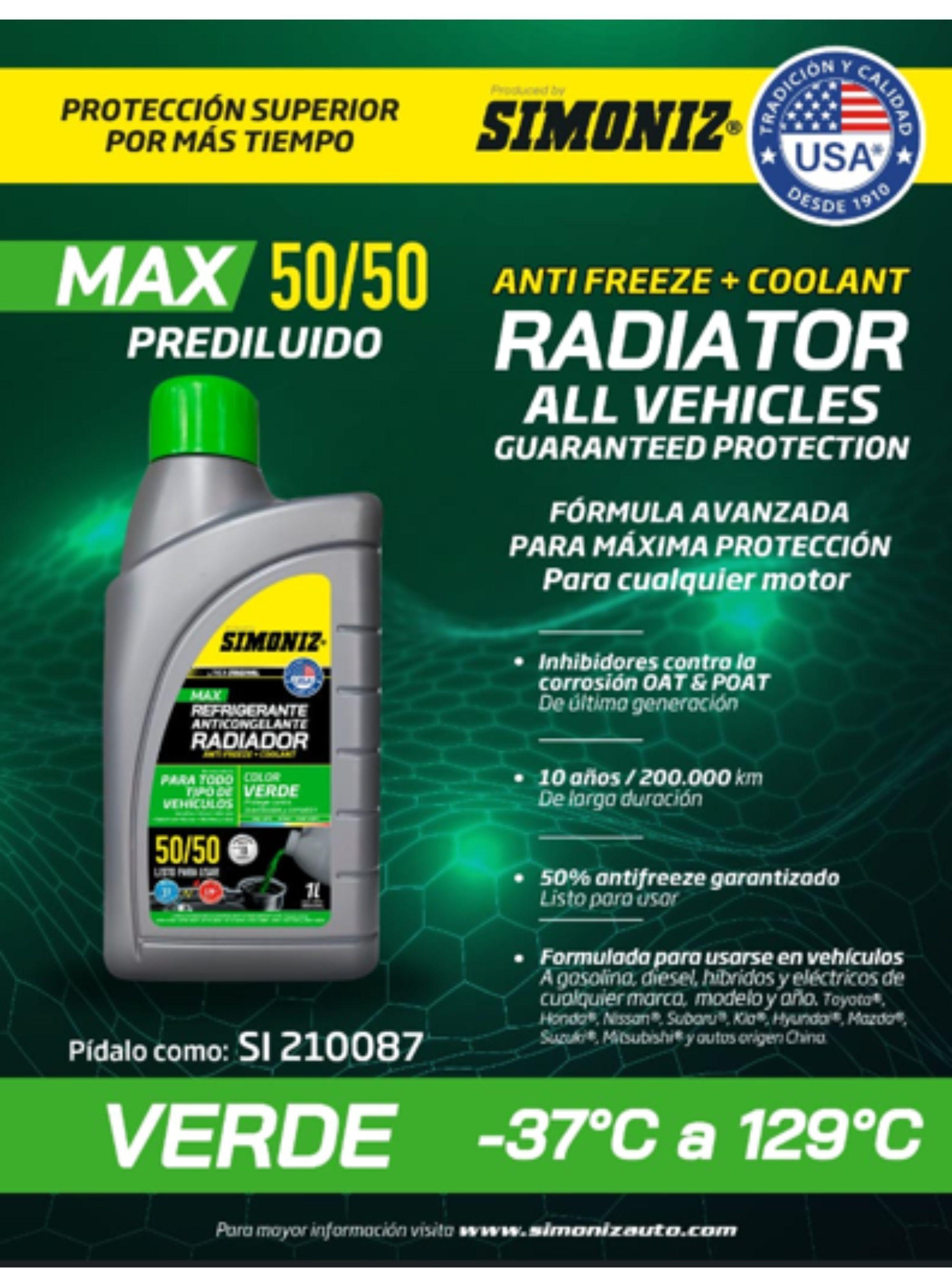Refrigerante Anticongelante para Radiador 50% Verde 1 Lt-3