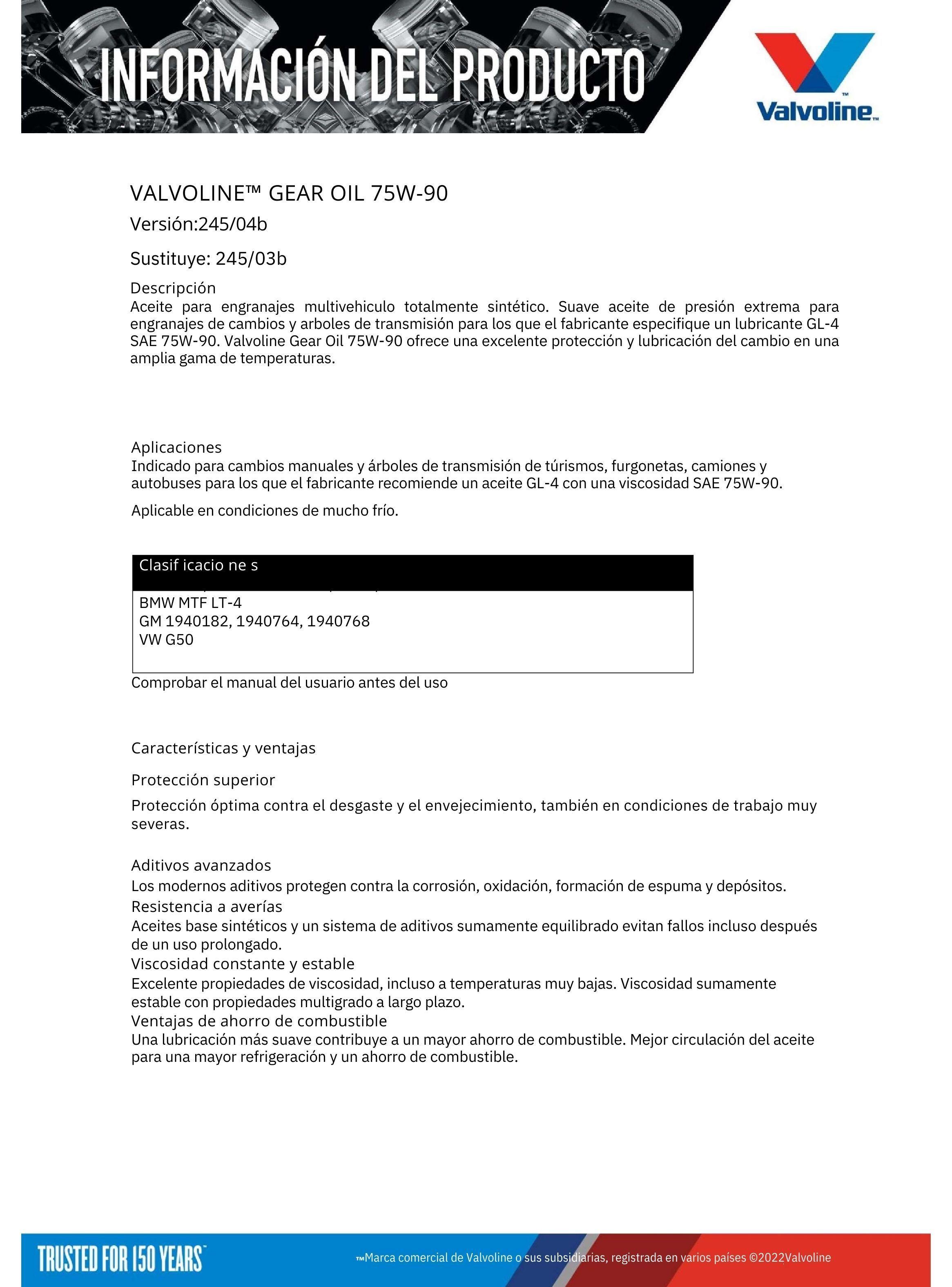 Lubricante 75w90 Gl4 Durablend Caja Cambio Mecanica 1 Lt-2