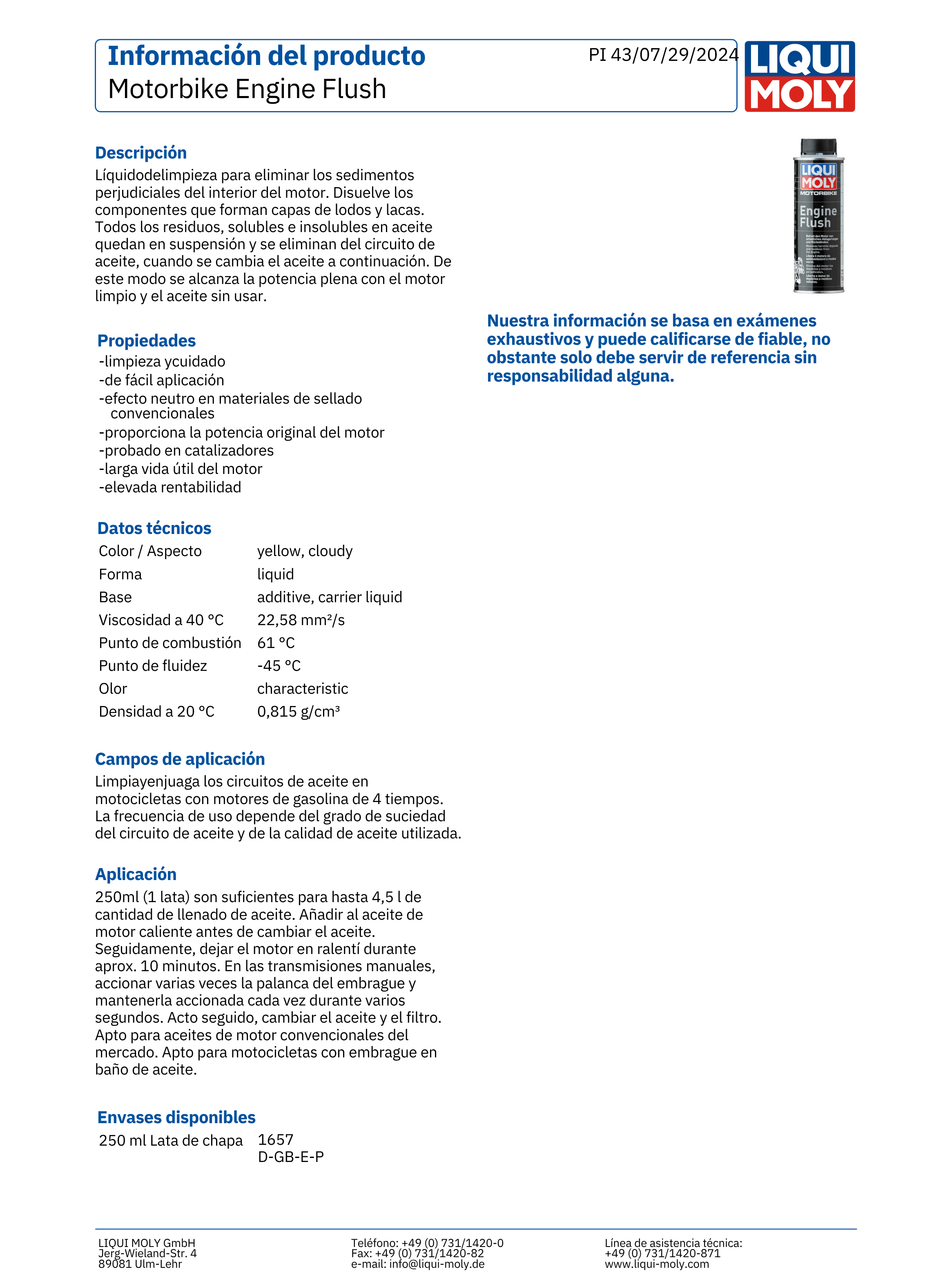 Aditivo Lavado Motor Motorbike Liqui Moly 250 Ml-1
