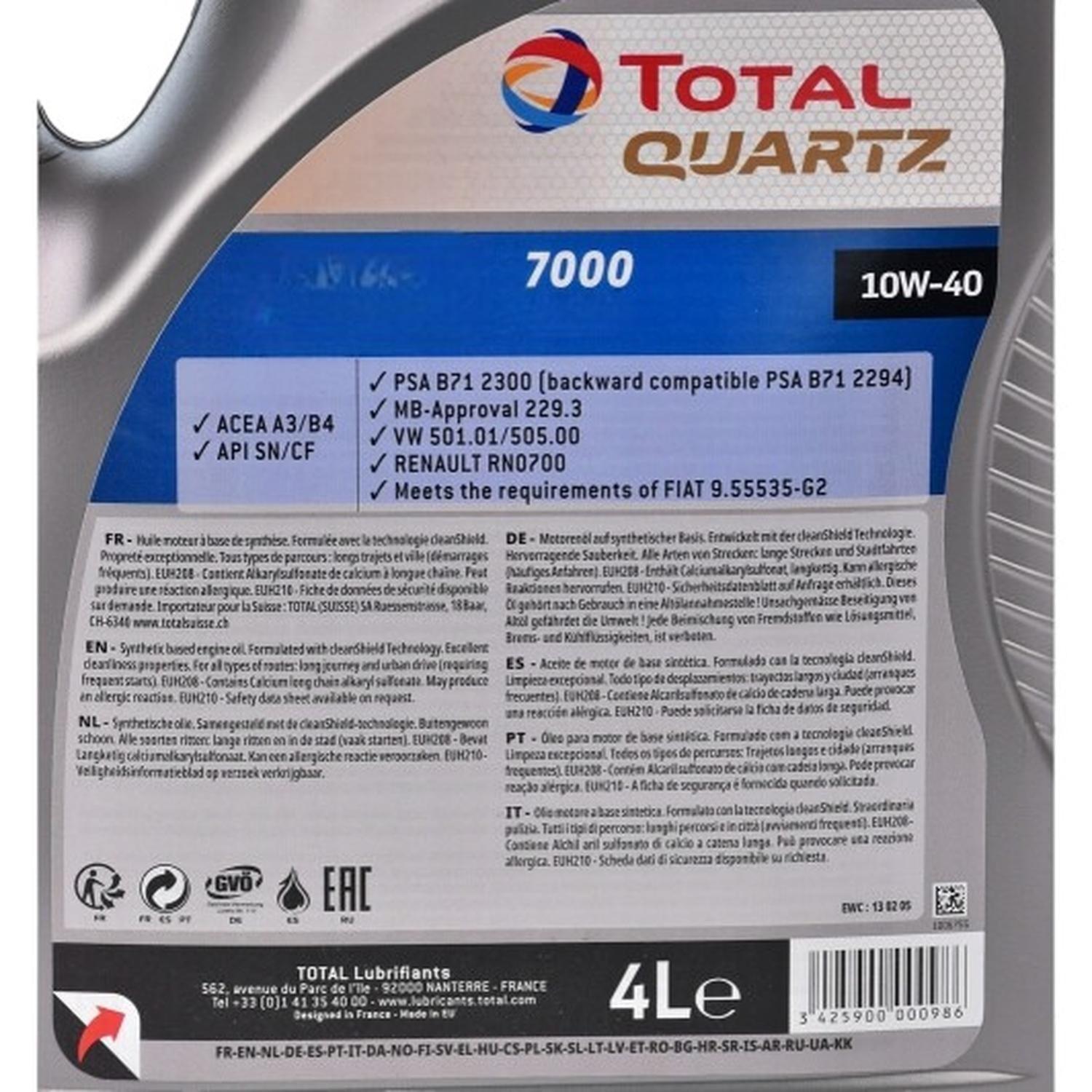 ACEITE MOTOR 10W40 TOTAL QUARTZ 7000 4 LITROS-1