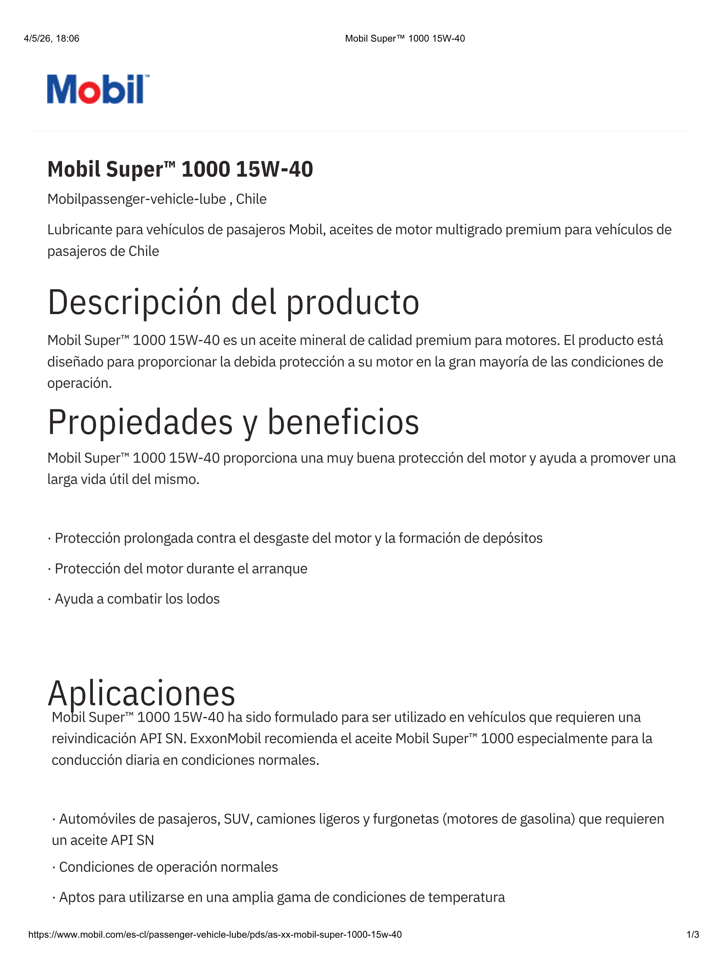 Lubricante Motor 15w40 Super 1000 1 Lt-1