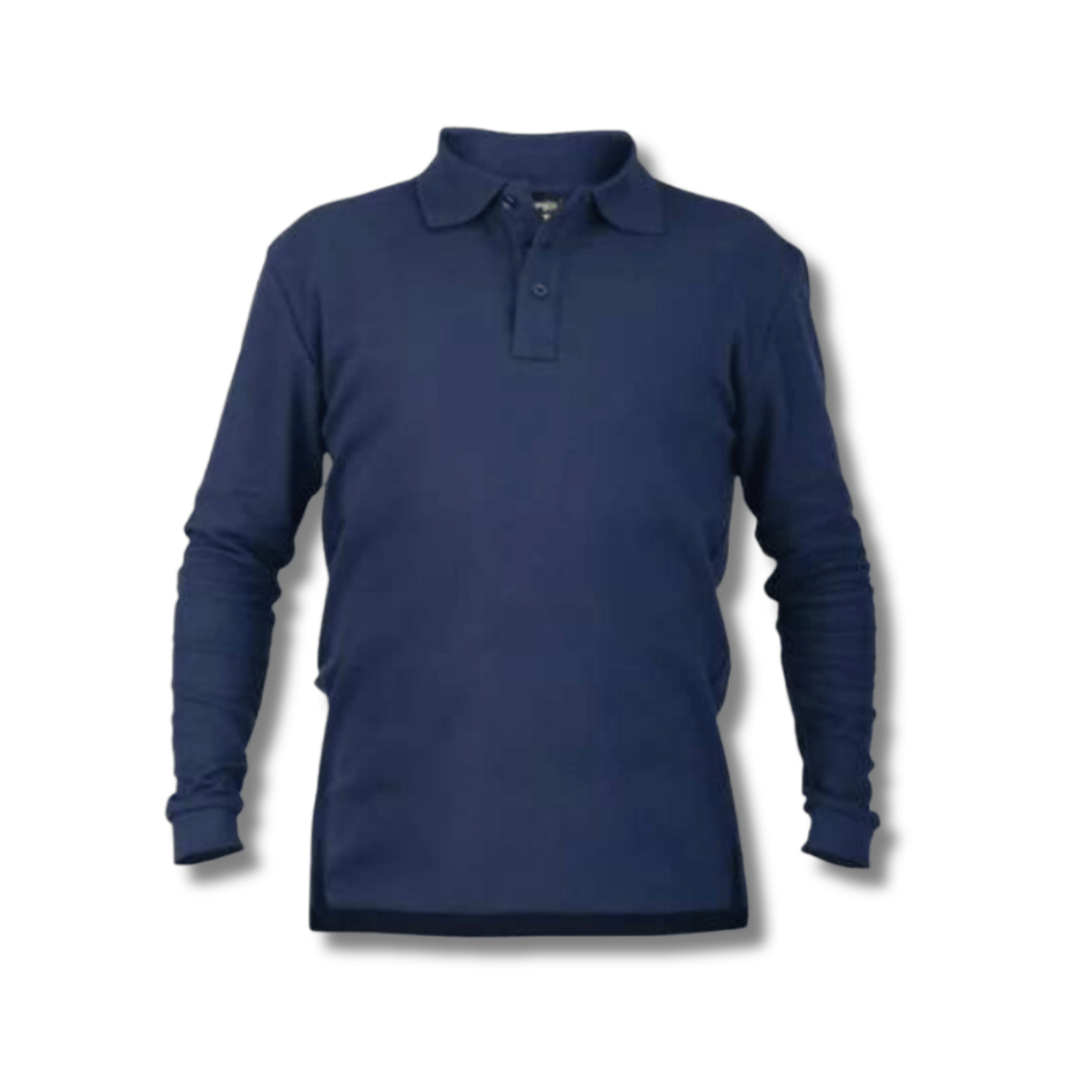 Polera Polo Algodón Manga Larga Azul-2