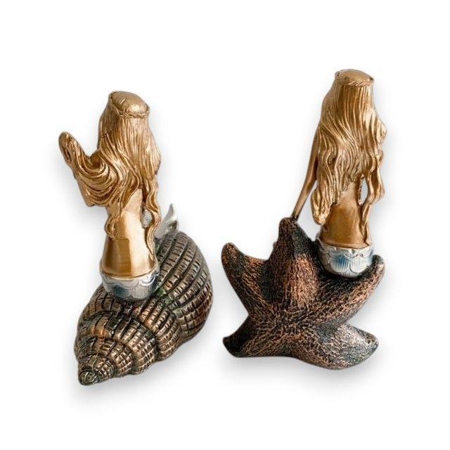 SET DE 2 SIRENAS DORADAS CON PLATA-3